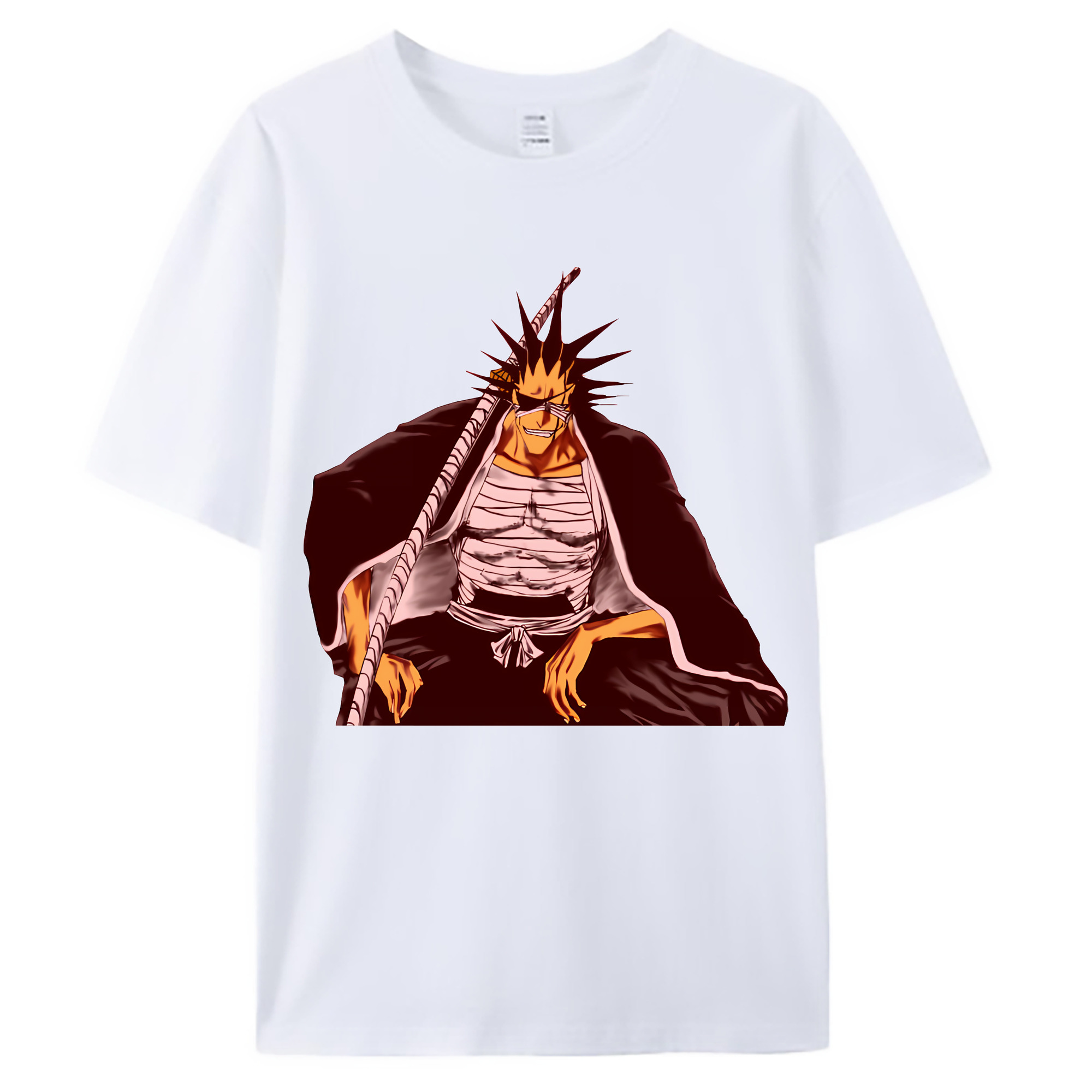 （画像用） ブリーチ ざらき けんぱち BLEACH Zaraki Kenpachi 綿100％ メンズ半袖Tシャツ｜肌触りやわらか＆通気性