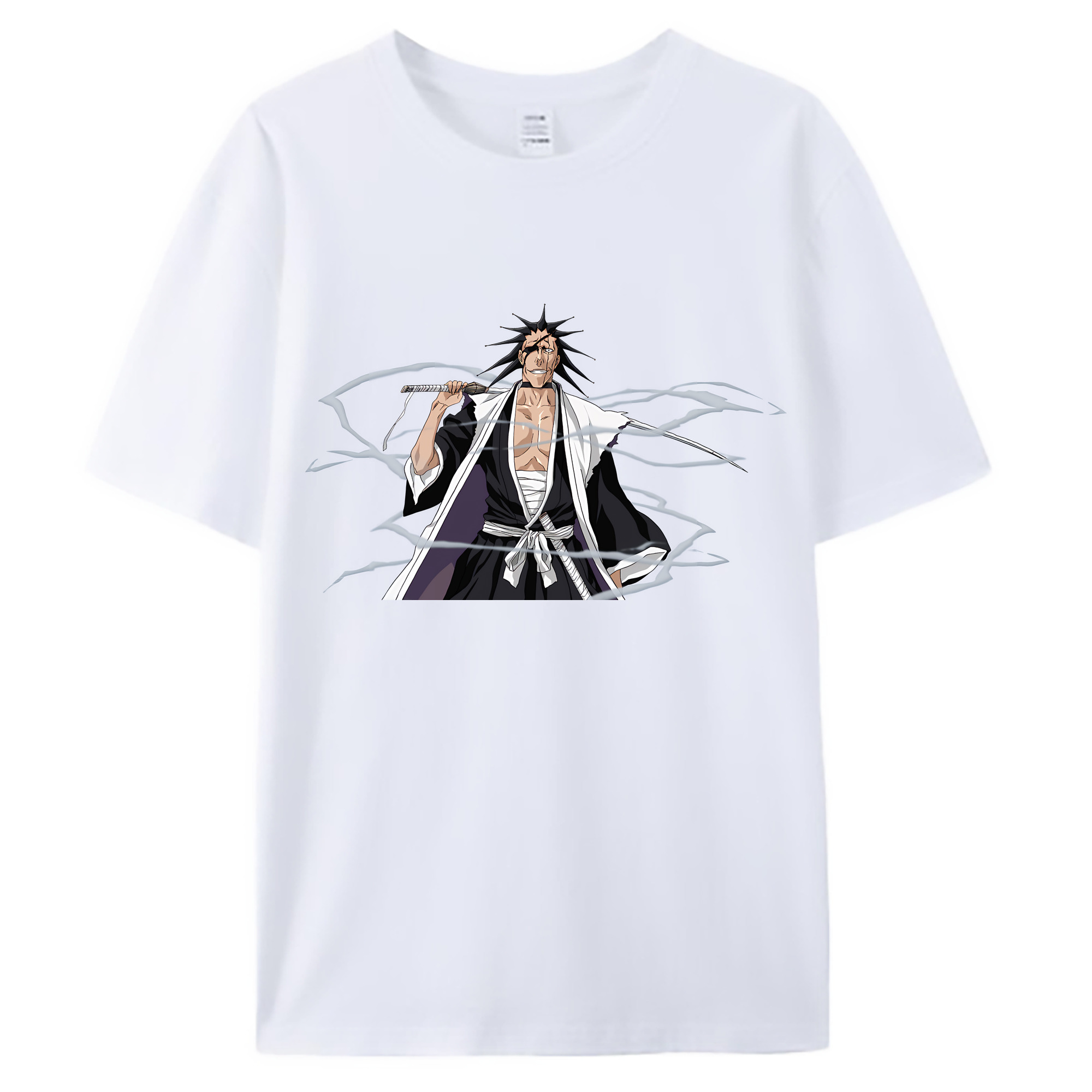 （画像用） ブリーチ ざらき けんぱち BLEACH Zaraki Kenpachi 綿100％ メンズ半袖Tシャツ｜肌触りやわらか＆通気性