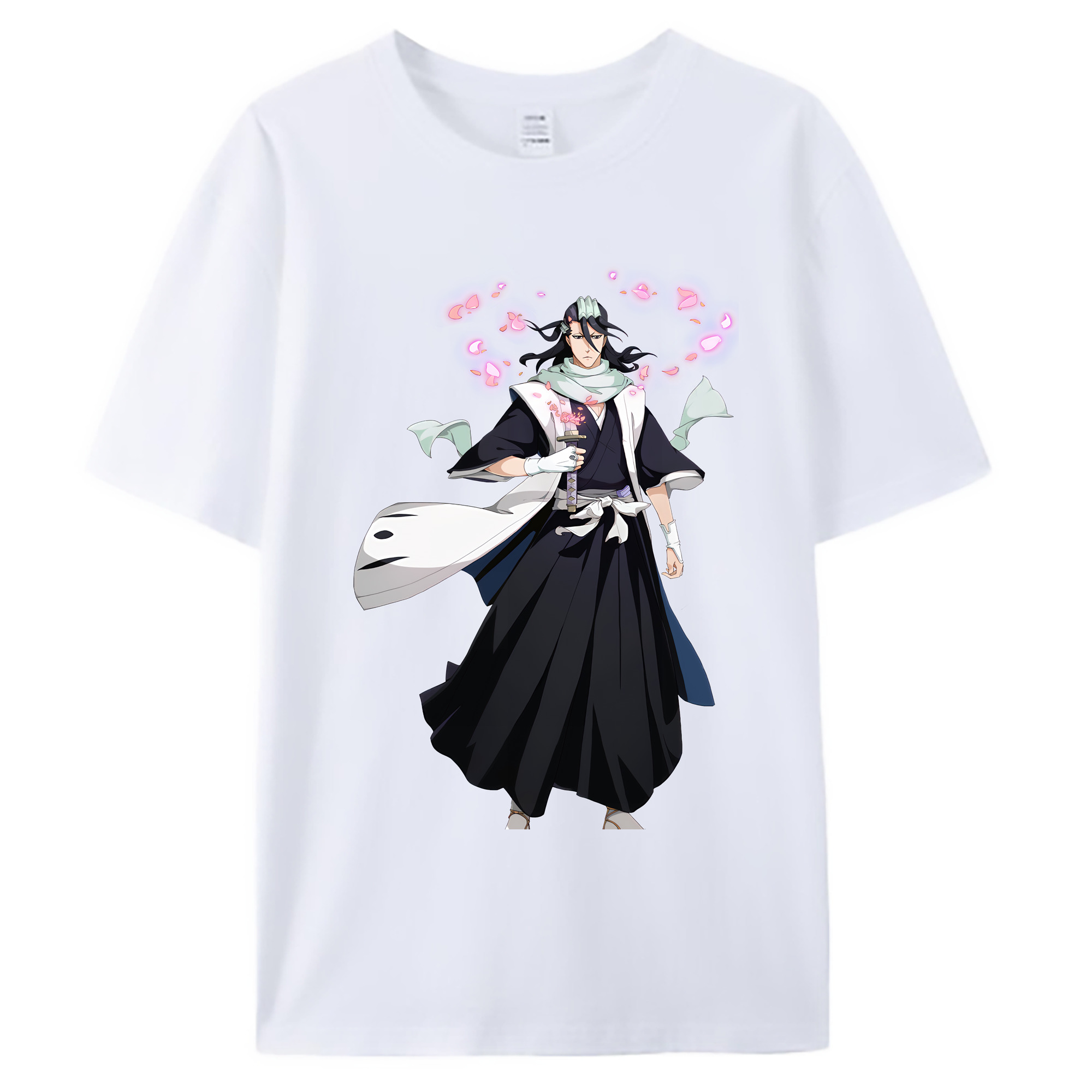（画像用） ブリーチ くちき びゃくや BLEACH Kuchiki Byakuya 綿100％ メンズ半袖Tシャツ｜肌触りやわらか＆通気性