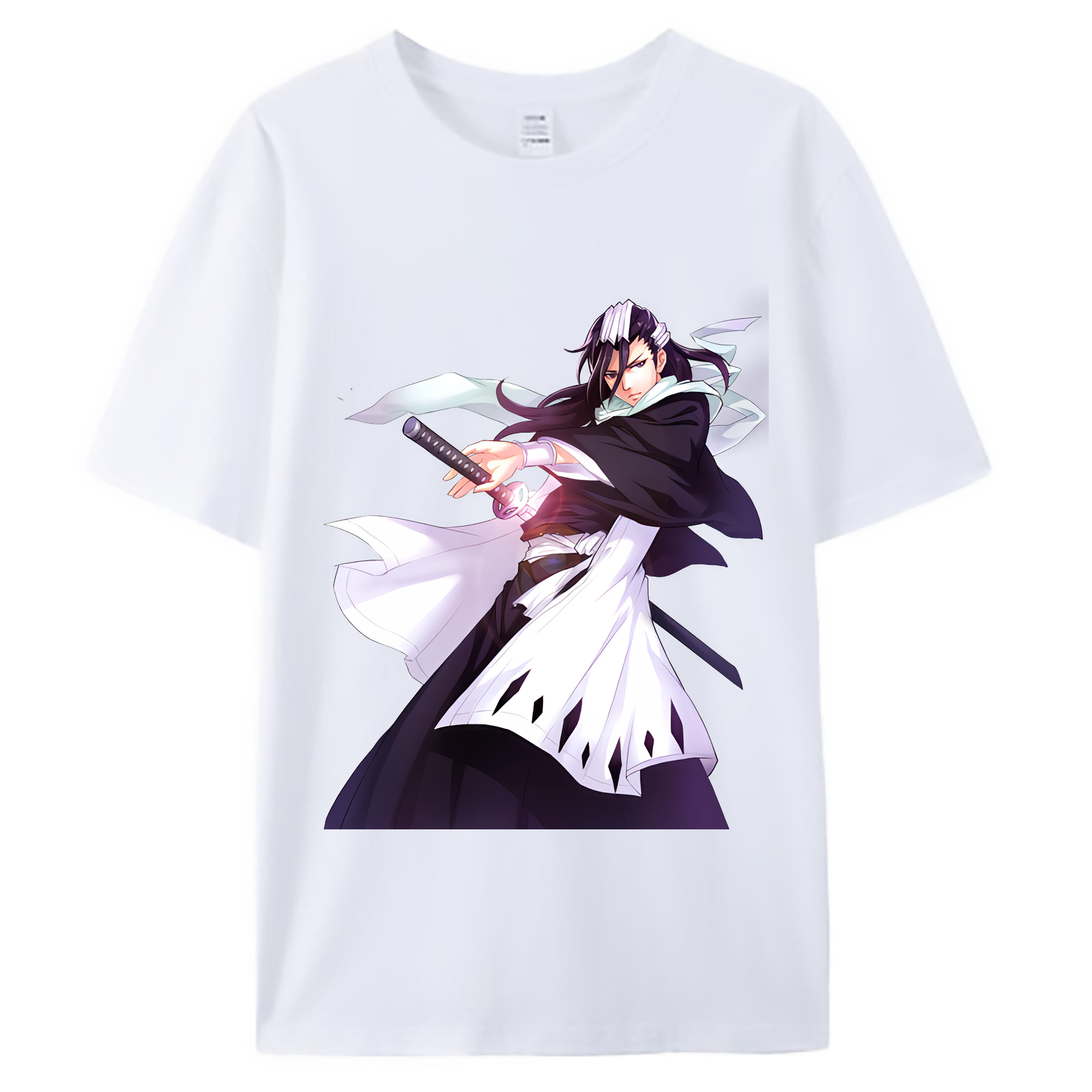 （画像用） ブリーチ くちき びゃくや BLEACH Kuchiki Byakuya 綿100％ メンズ半袖Tシャツ｜肌触りやわらか＆通気性