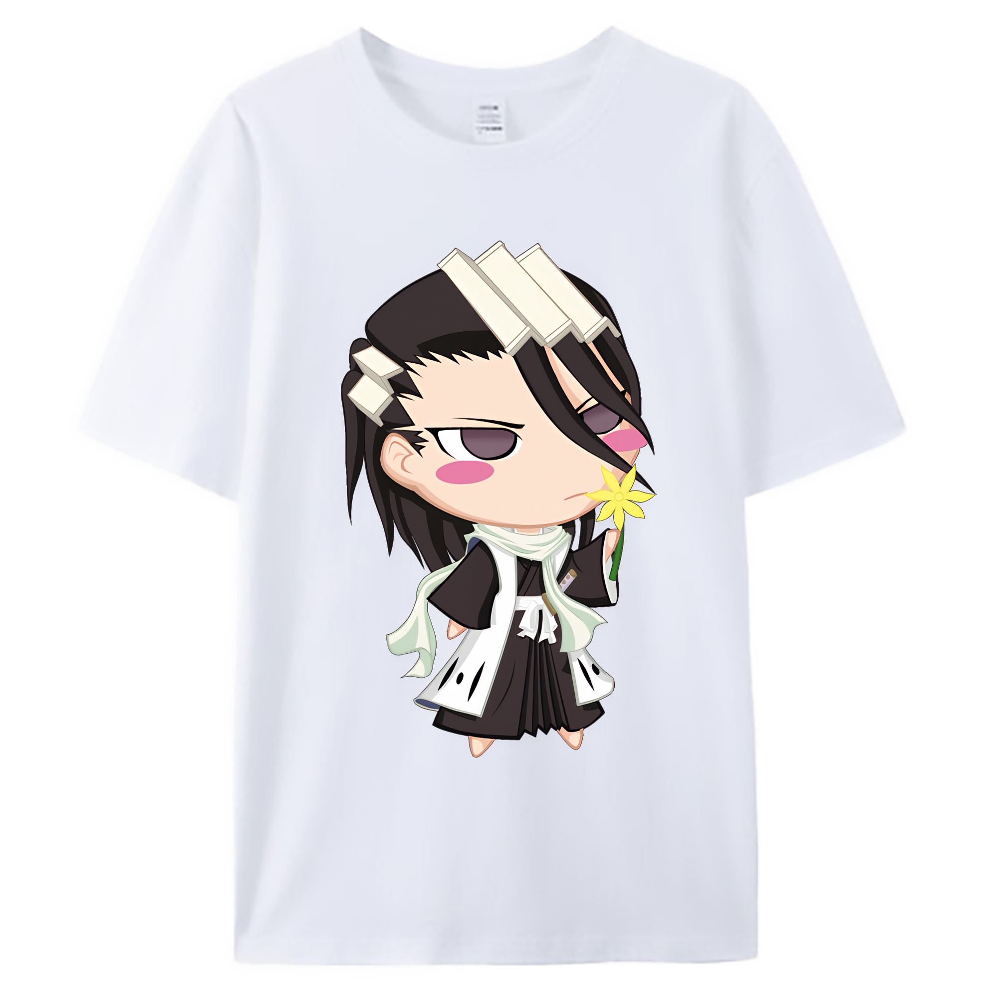 （画像用） ブリーチ くちき びゃくや BLEACH Kuchiki Byakuya 綿100％ メンズ半袖Tシャツ｜肌触りやわらか＆通気性