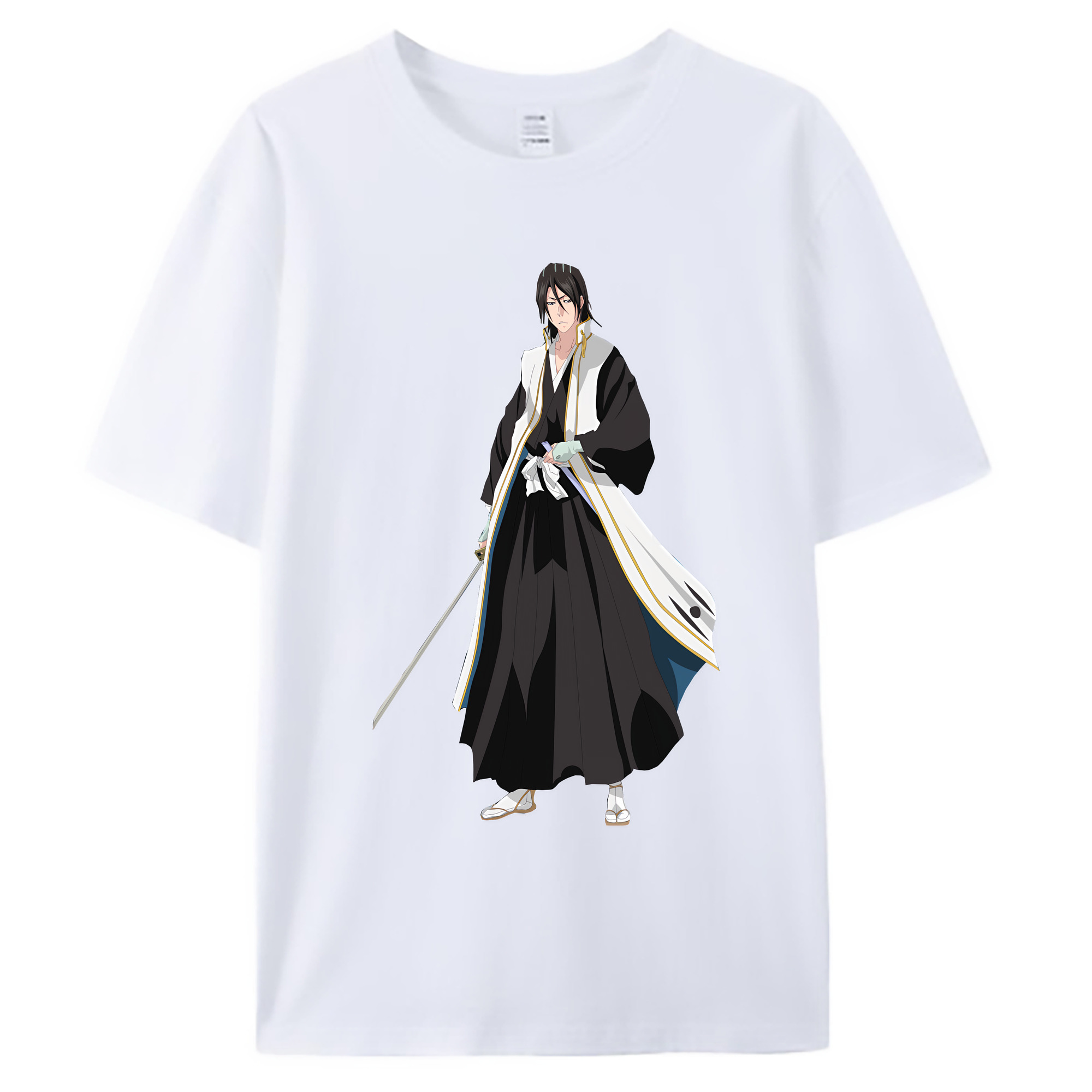 （画像用） ブリーチ くちき びゃくや BLEACH Kuchiki Byakuya 綿100％ メンズ半袖Tシャツ｜肌触りやわらか＆通気性
