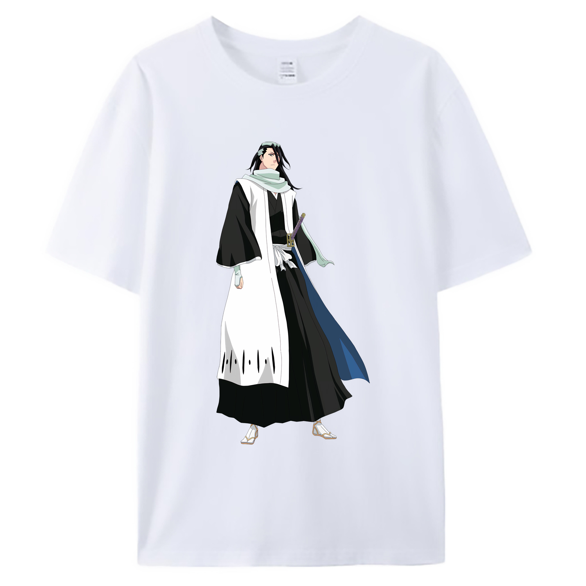 （画像用） ブリーチ くちき びゃくや BLEACH Kuchiki Byakuya 綿100％ メンズ半袖Tシャツ｜肌触りやわらか＆通気性