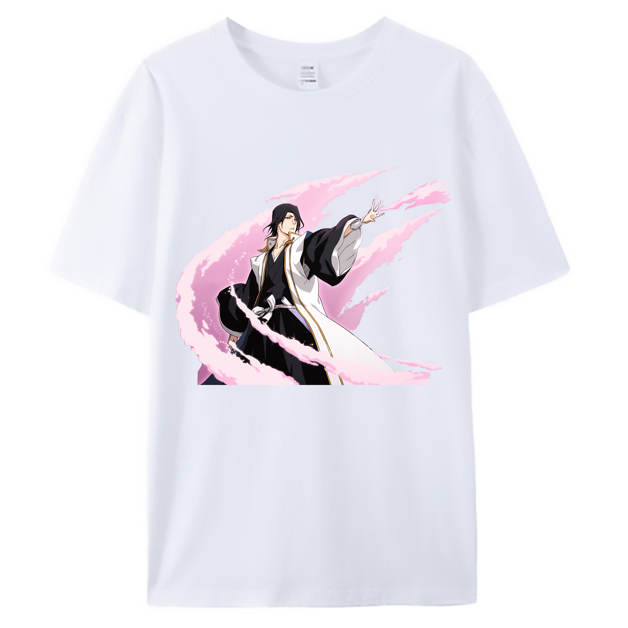 （画像用） ブリーチ くちき びゃくや BLEACH Kuchiki Byakuya 綿100％ メンズ半袖Tシャツ｜肌触りやわらか＆通気性