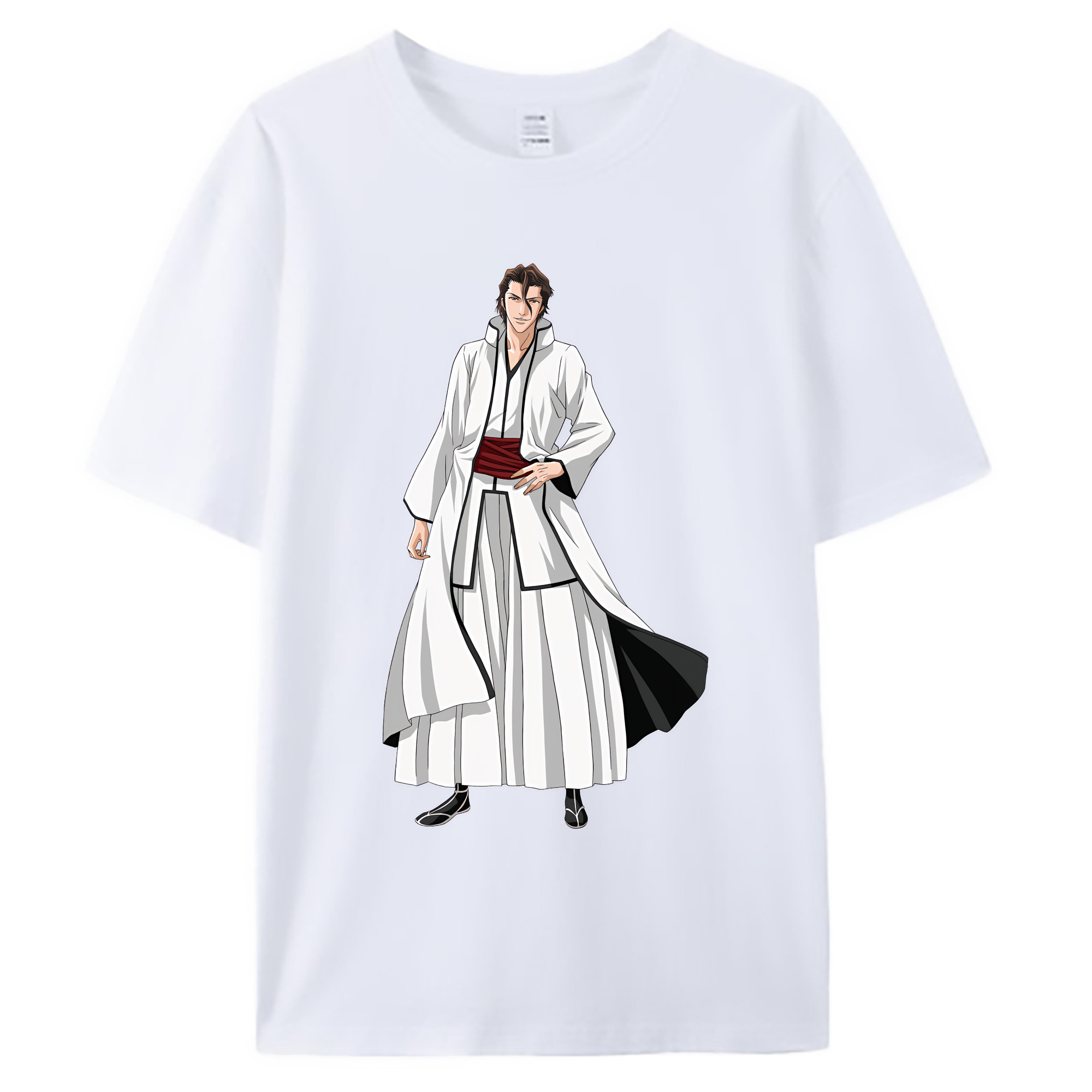 （画像用） ブリーチ 藍染 惣右介（あいぜん そうすけ） BLEACH Aizen Sousuke 綿100％ メンズ半袖Tシャツ｜肌触りやわらか＆通気性