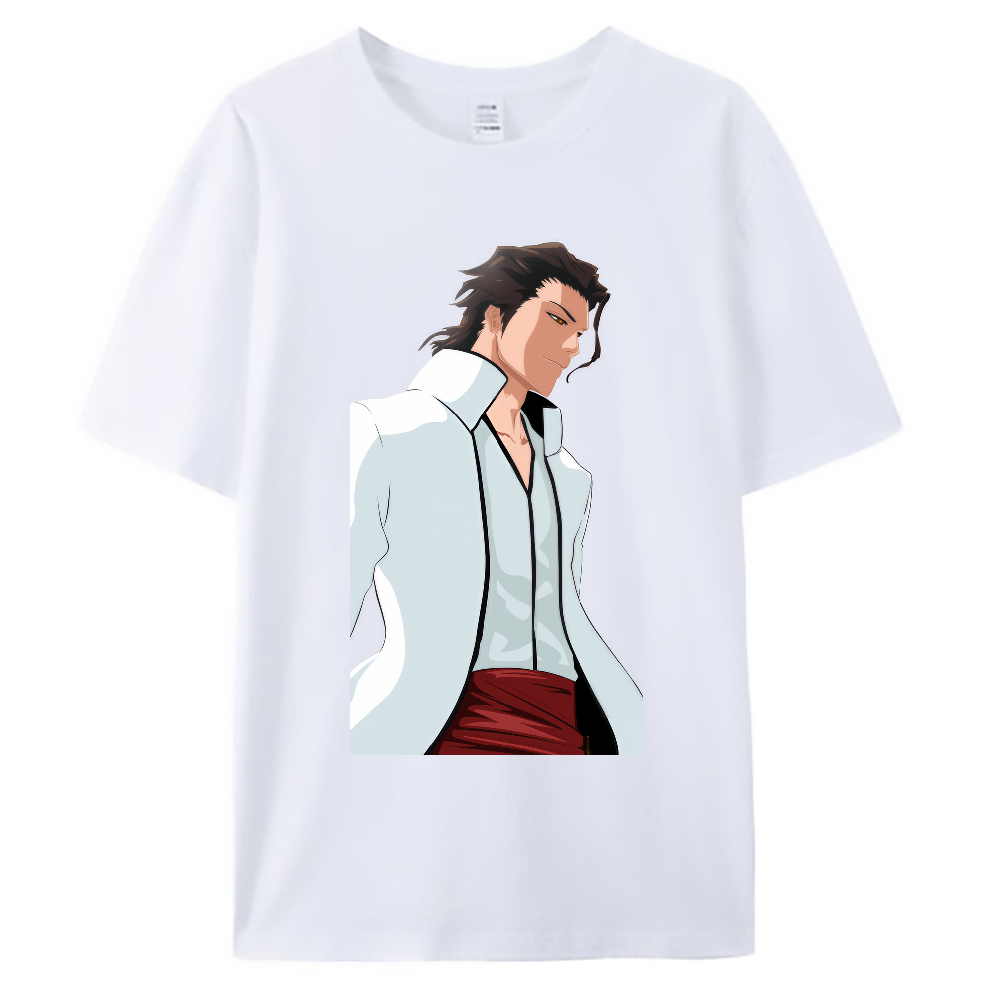 （画像用） ブリーチ 藍染 惣右介（あいぜん そうすけ） BLEACH Aizen Sousuke 綿100％ メンズ半袖Tシャツ｜肌触りやわらか＆通気性