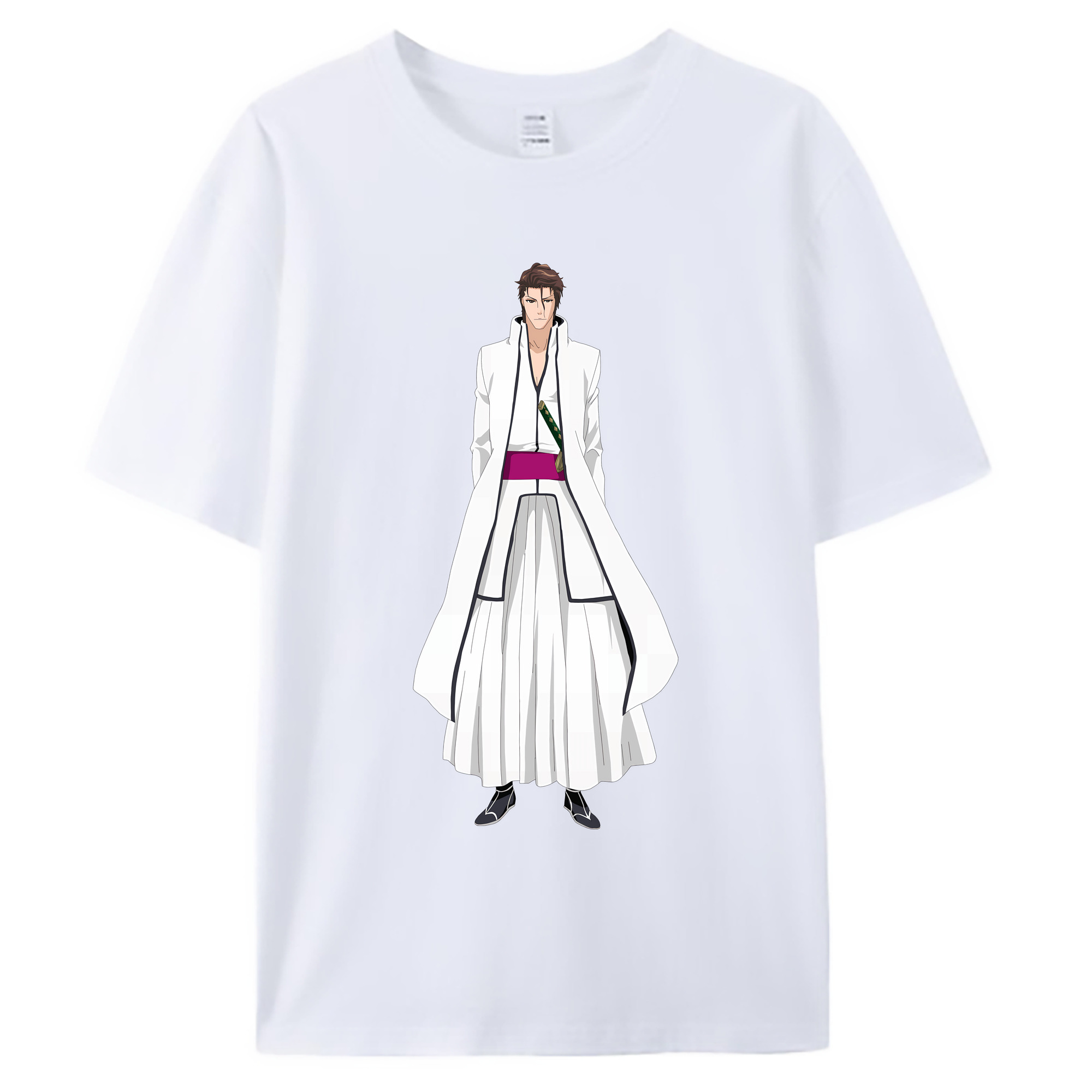 （画像用） ブリーチ 藍染 惣右介（あいぜん そうすけ） BLEACH Aizen Sousuke 綿100％ メンズ半袖Tシャツ｜肌触りやわらか＆通気性