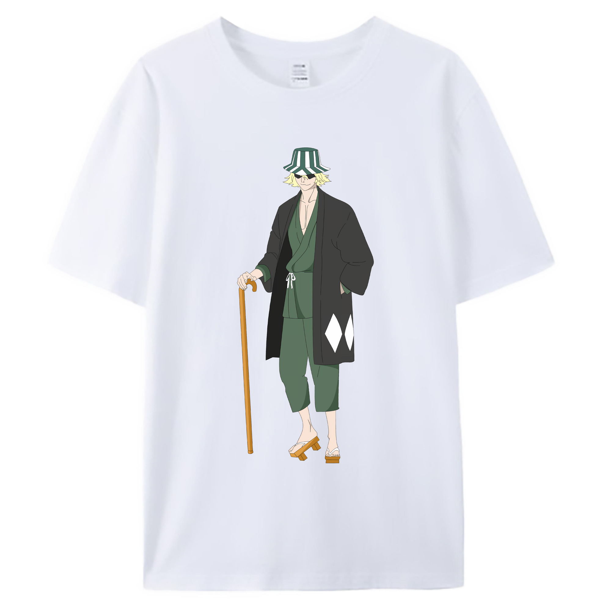 （画像用） "ブリーチ 浦原 喜助（うらはら きすけ） BLEACH Urahara Kisuke " 綿100％ メンズ半袖Tシャツ｜肌触りやわらか＆通気性