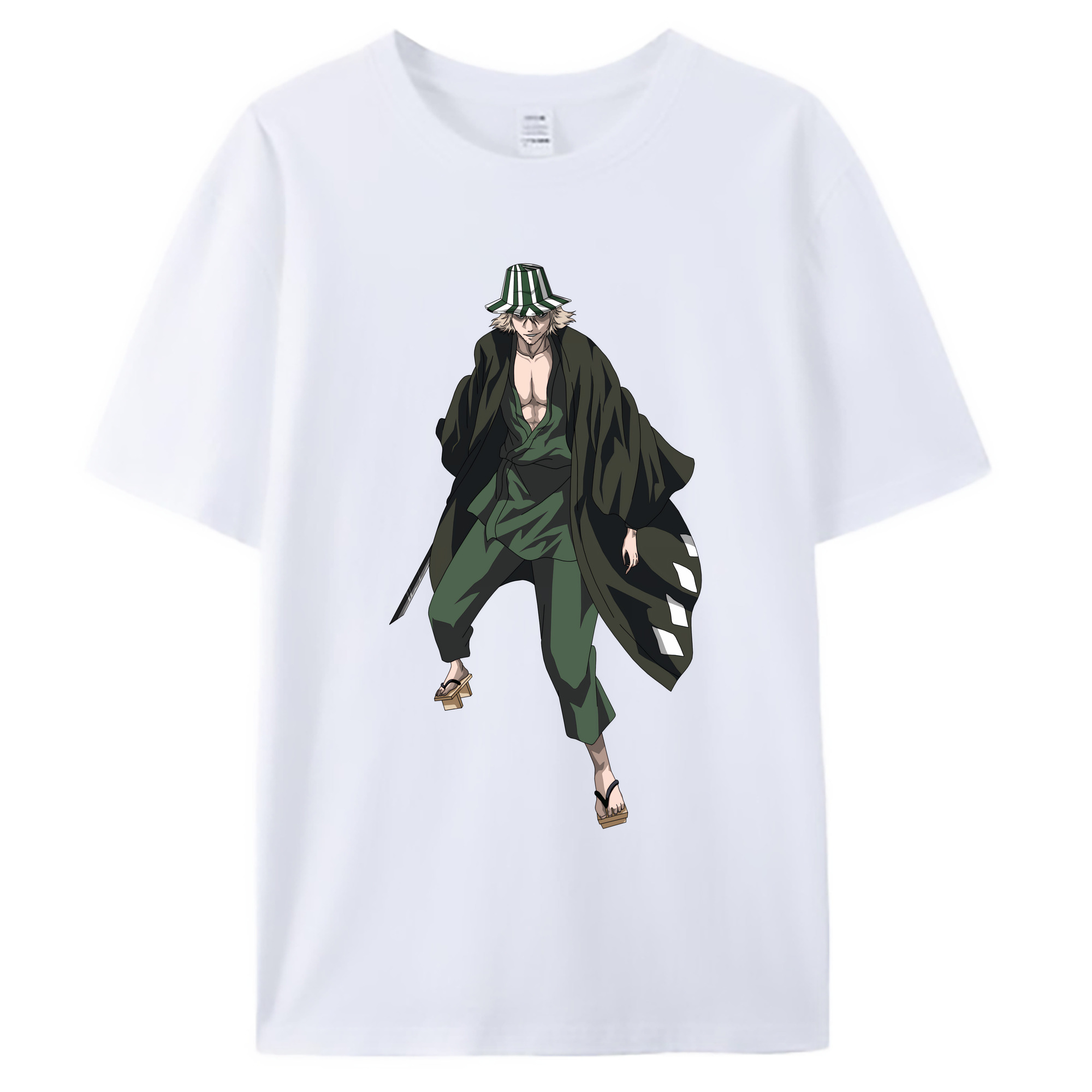 （画像用） "ブリーチ 浦原 喜助（うらはら きすけ） BLEACH Urahara Kisuke " 綿100％ メンズ半袖Tシャツ｜肌触りやわらか＆通気性