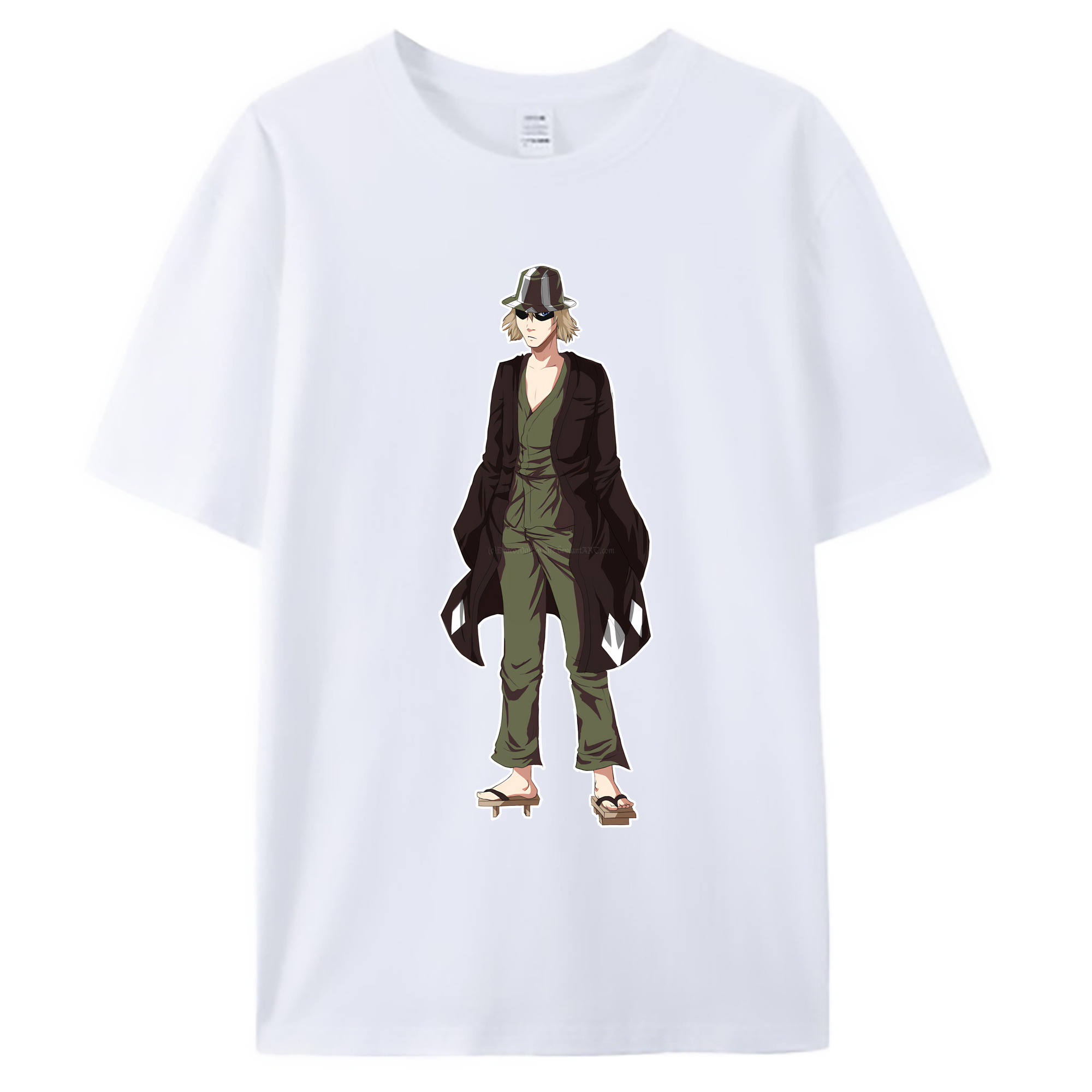 （画像用） "ブリーチ 浦原 喜助（うらはら きすけ） BLEACH Urahara Kisuke " 綿100％ メンズ半袖Tシャツ｜肌触りやわらか＆通気性