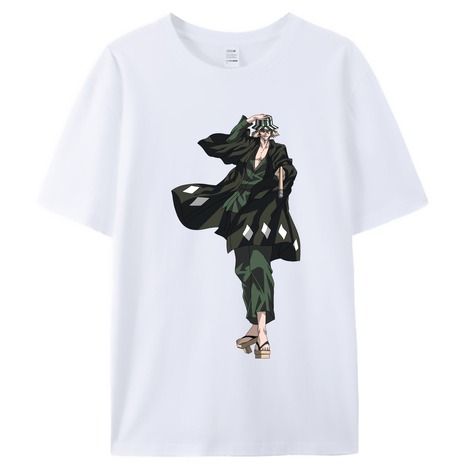 （画像用） "ブリーチ 浦原 喜助（うらはら きすけ） BLEACH Urahara Kisuke " 綿100％ メンズ半袖Tシャツ｜肌触りやわらか＆通気性