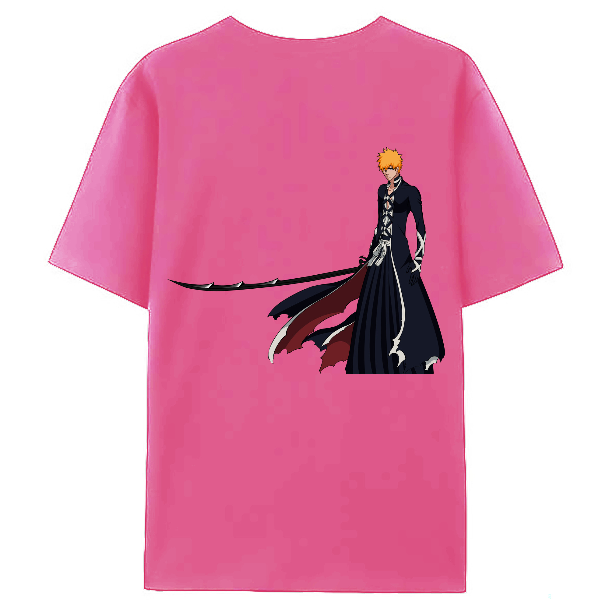 （画像用） ブリーチ 黒崎一護（くろさき いちご）BLEACH Kurosaki Ichigo レディース半袖Tシャツ(バックプリント)