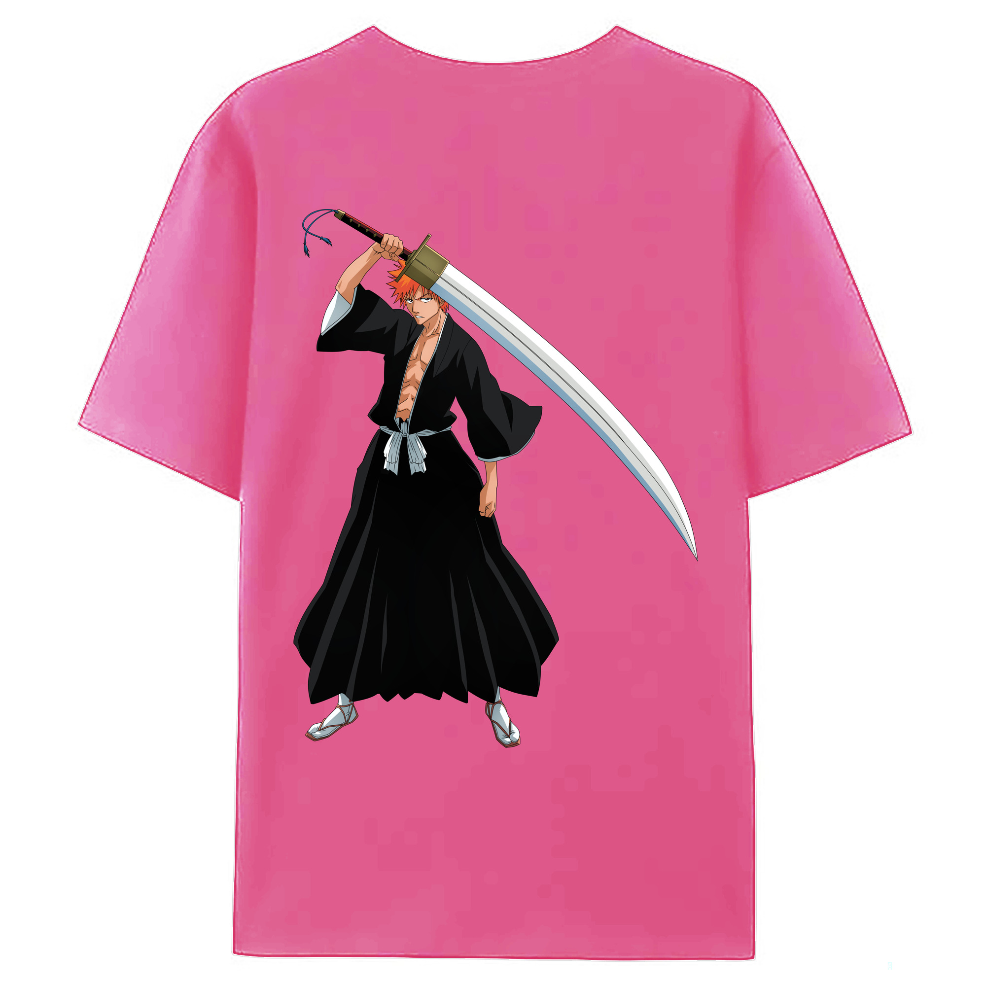 （画像用） ブリーチ 黒崎一護（くろさき いちご）BLEACH Kurosaki Ichigo レディース半袖Tシャツ(バックプリント)