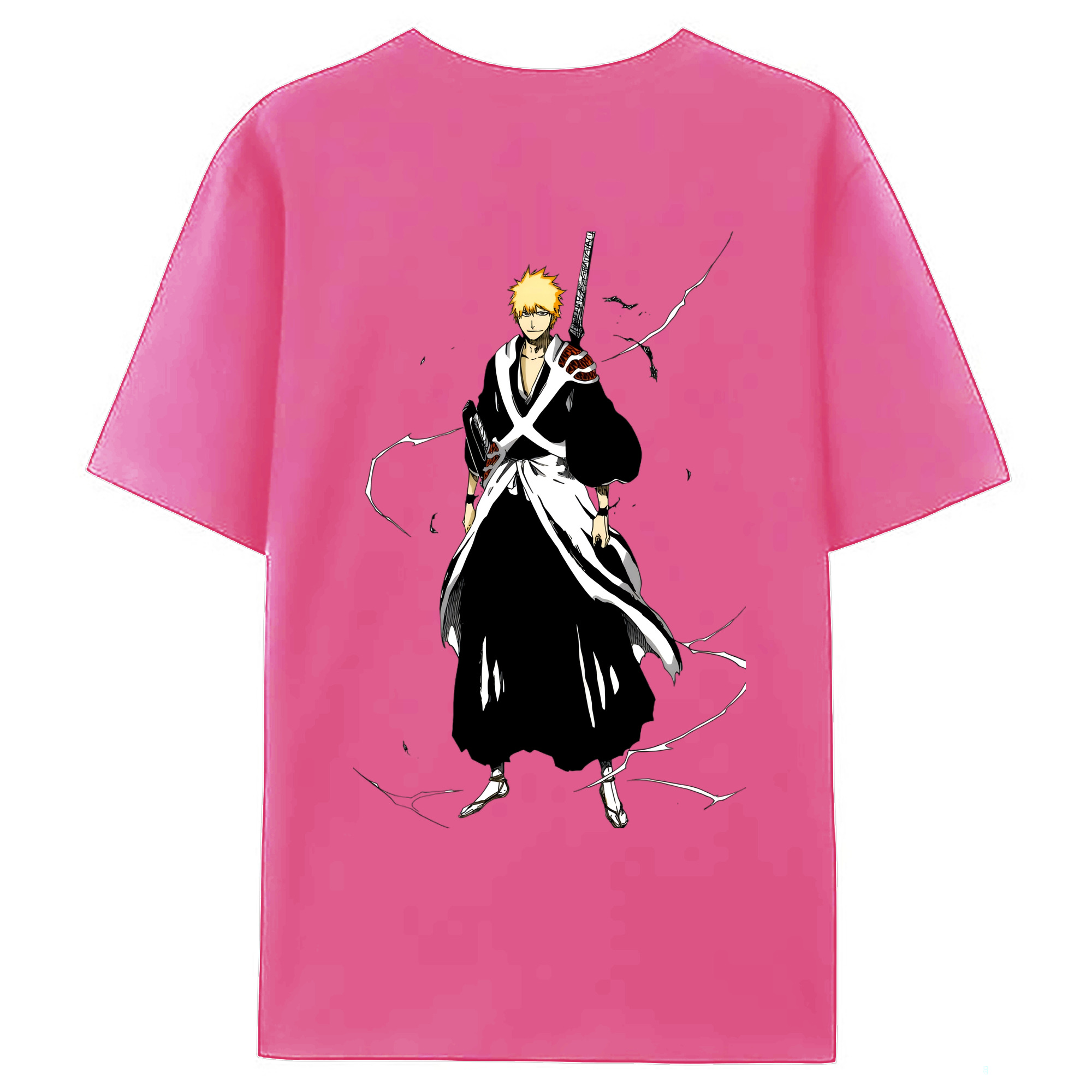（画像用） ブリーチ 黒崎一護（くろさき いちご）BLEACH Kurosaki Ichigo レディース半袖Tシャツ(バックプリント)