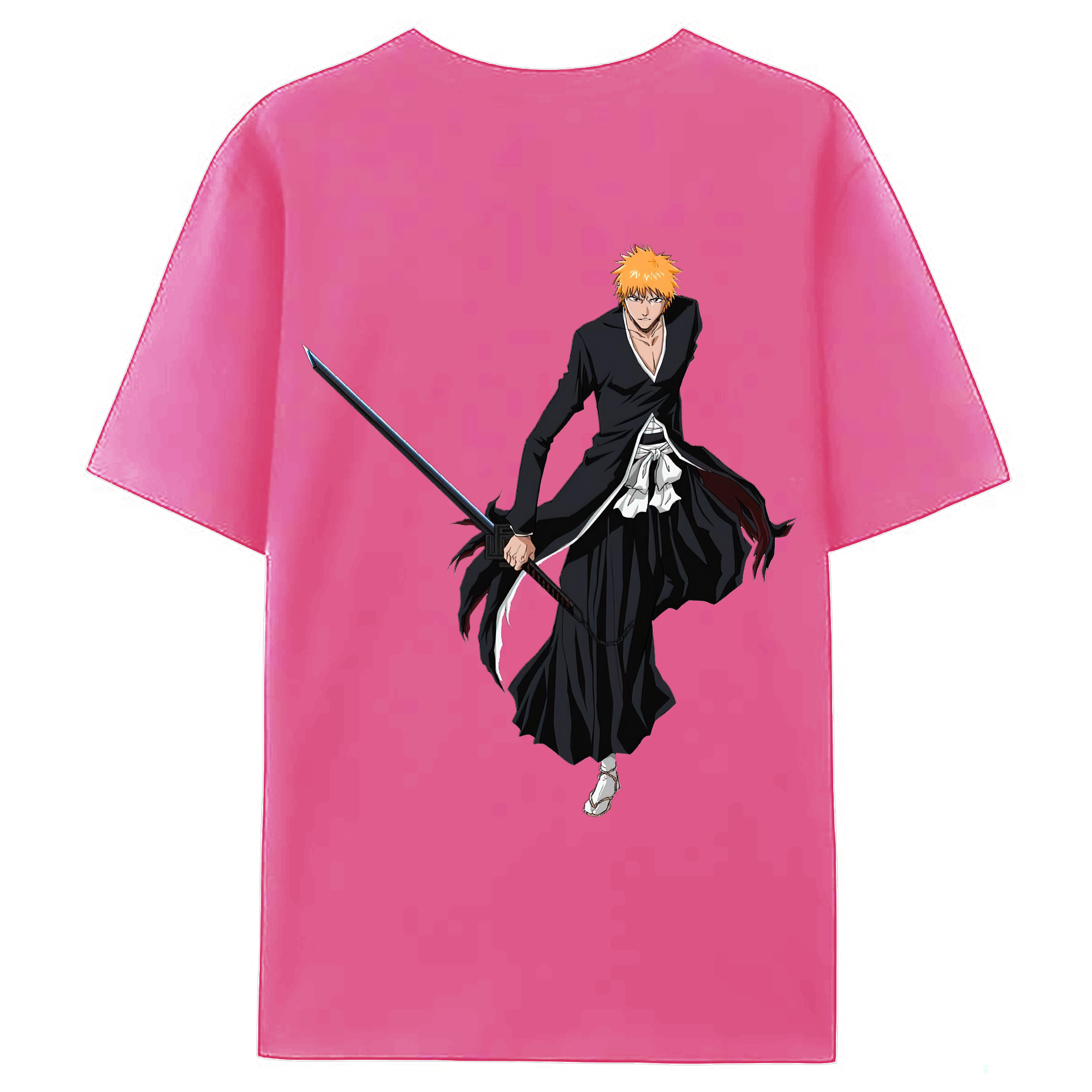 （画像用） ブリーチ 黒崎一護（くろさき いちご）BLEACH Kurosaki Ichigo レディース半袖Tシャツ(バックプリント)