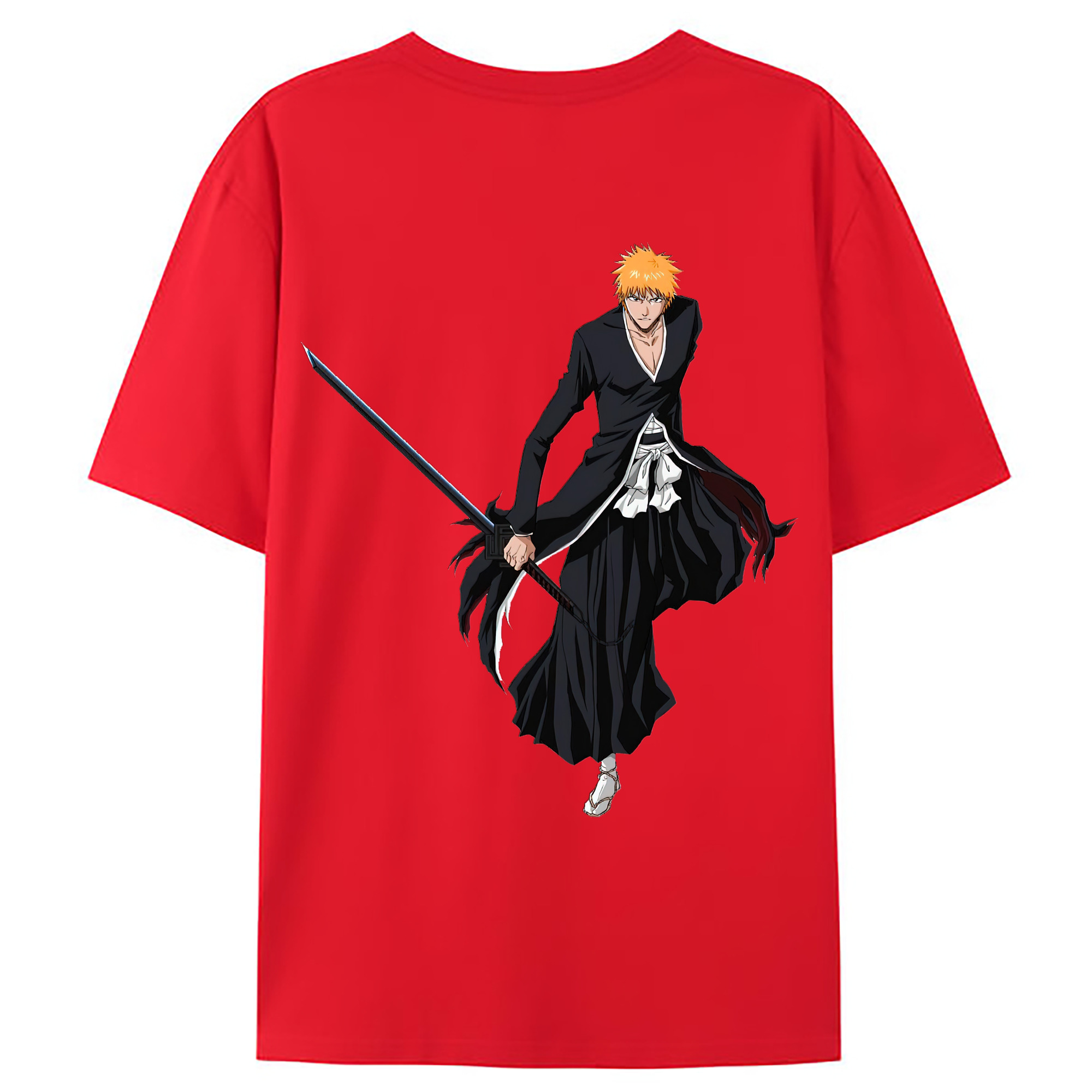 （画像用） ブリーチ 黒崎一護（くろさき いちご）BLEACH Kurosaki Ichigo レディース半袖Tシャツ(バックプリント)