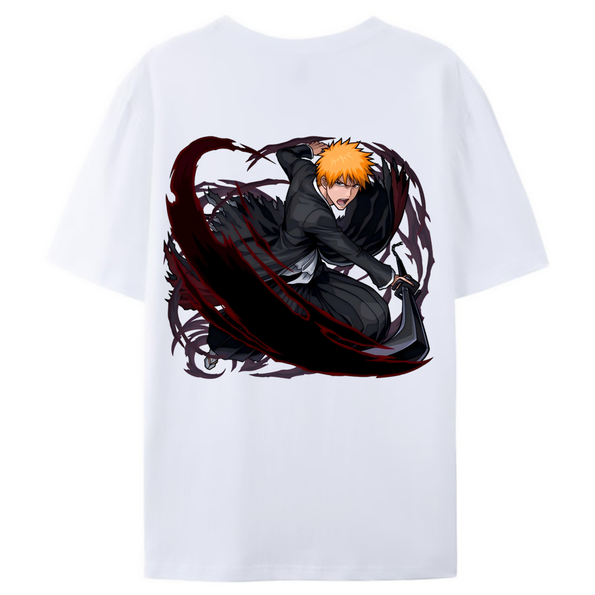 （画像用） ブリーチ 黒崎一護（くろさき いちご）BLEACH Kurosaki Ichigo レディース半袖Tシャツ(バックプリント)