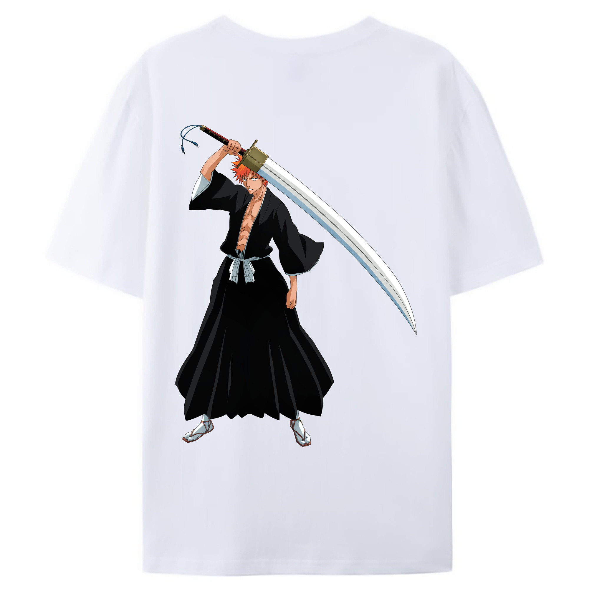 （画像用） ブリーチ 黒崎一護（くろさき いちご）BLEACH Kurosaki Ichigo レディース半袖Tシャツ(バックプリント)
