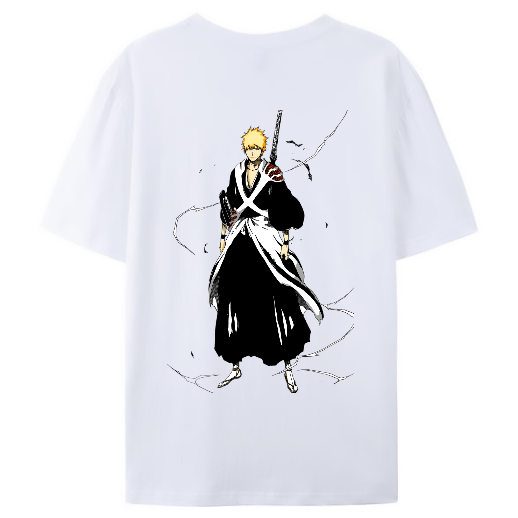 （画像用） ブリーチ 黒崎一護（くろさき いちご）BLEACH Kurosaki Ichigo レディース半袖Tシャツ(バックプリント)