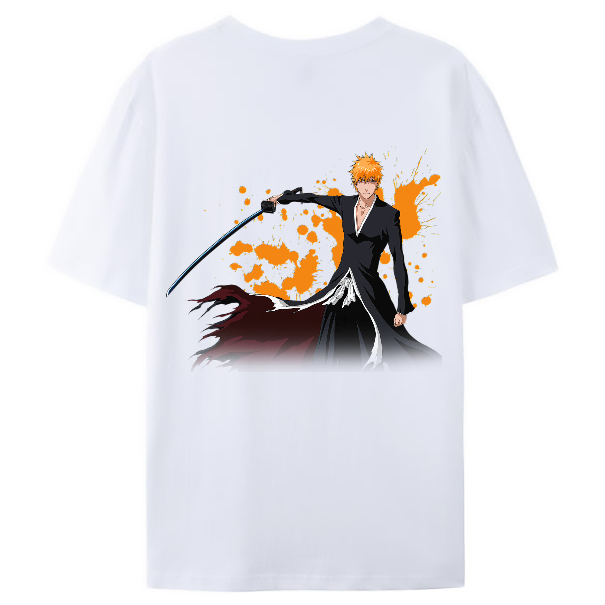 （画像用） ブリーチ 黒崎一護（くろさき いちご）BLEACH Kurosaki Ichigo レディース半袖Tシャツ(バックプリント)