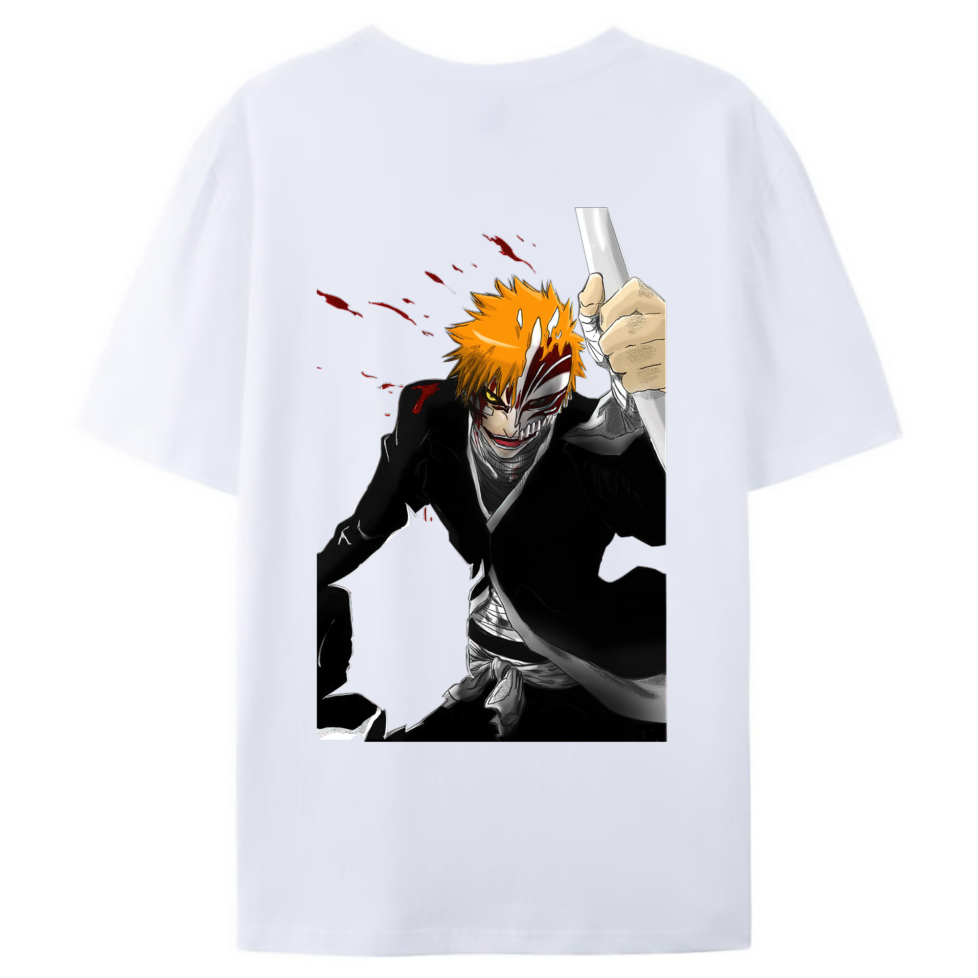 （画像用） ブリーチ 黒崎一護（くろさき いちご）BLEACH Kurosaki Ichigo レディース半袖Tシャツ(バックプリント)