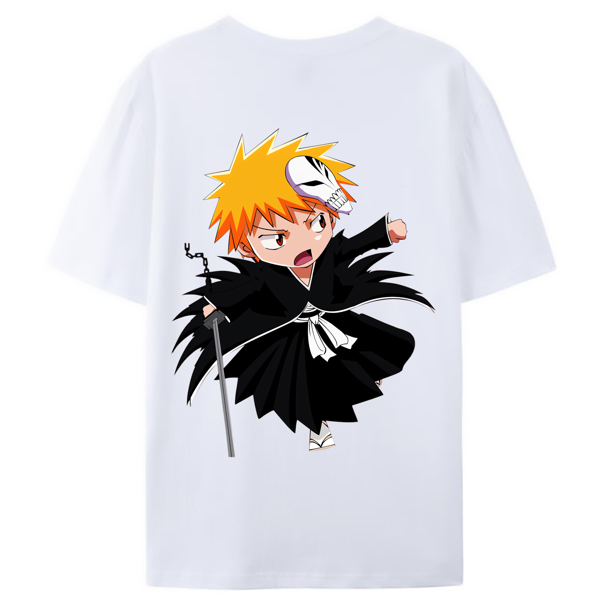 （画像用） ブリーチ 黒崎一護（くろさき いちご）BLEACH Kurosaki Ichigo レディース半袖Tシャツ(バックプリント)