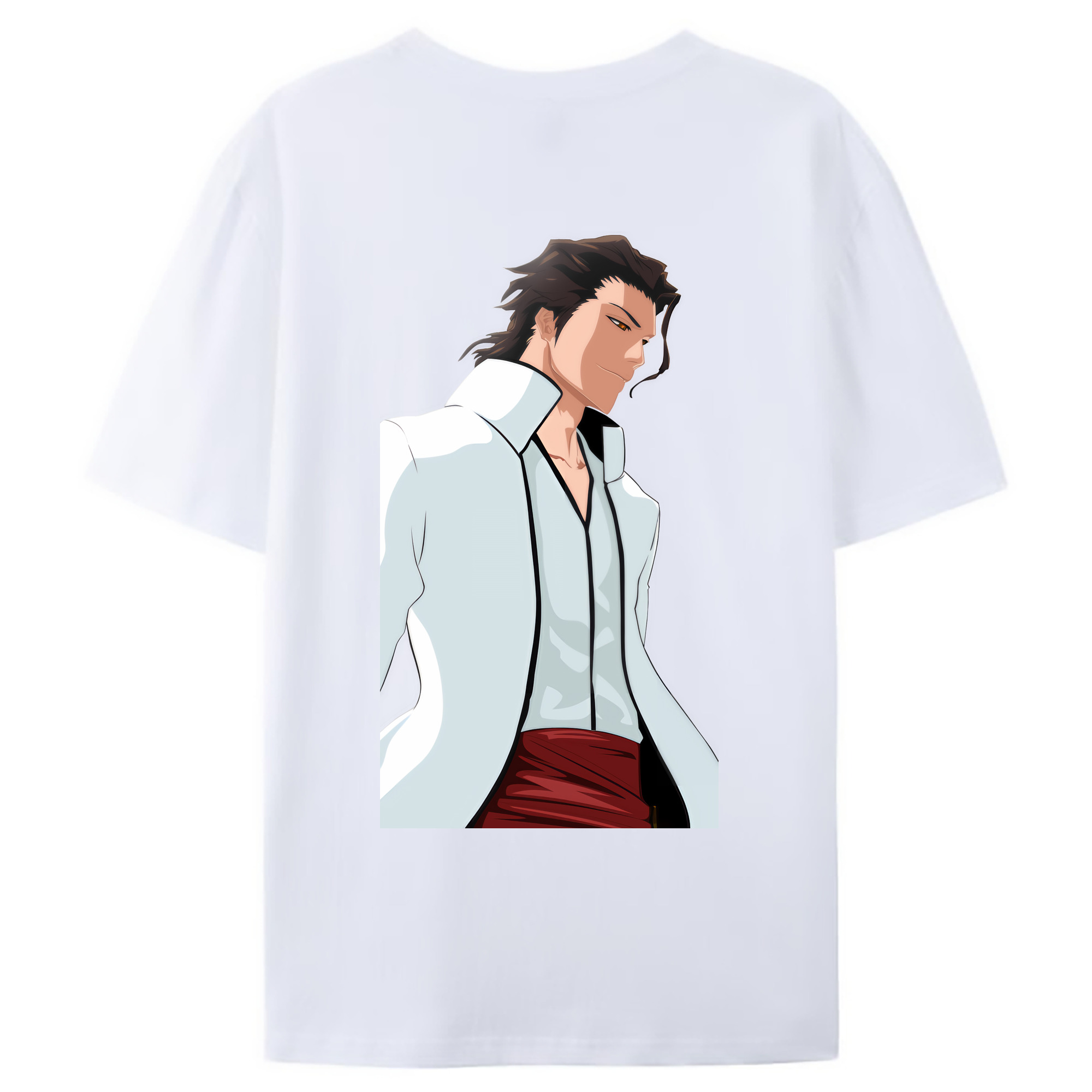 （画像用） ブリーチ 藍染 惣右介（あいぜん そうすけ） BLEACH Aizen Sousuke レディース半袖Tシャツ(バックプリント)