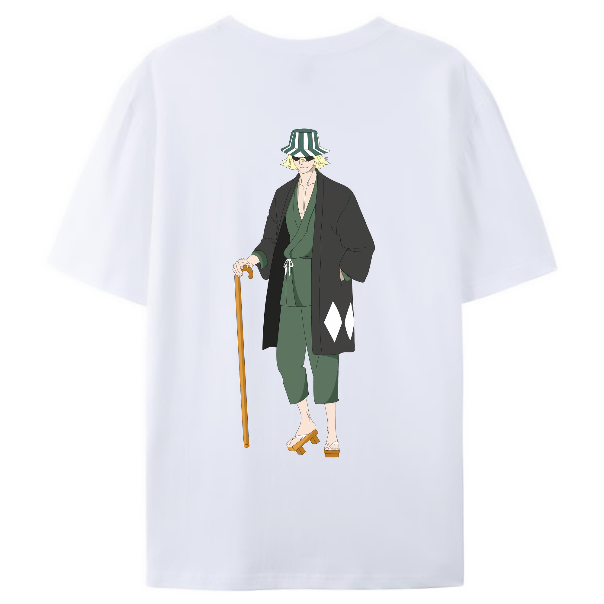 （画像用） "ブリーチ 浦原 喜助（うらはら きすけ） BLEACH Urahara Kisuke " レディース半袖Tシャツ(バックプリント)