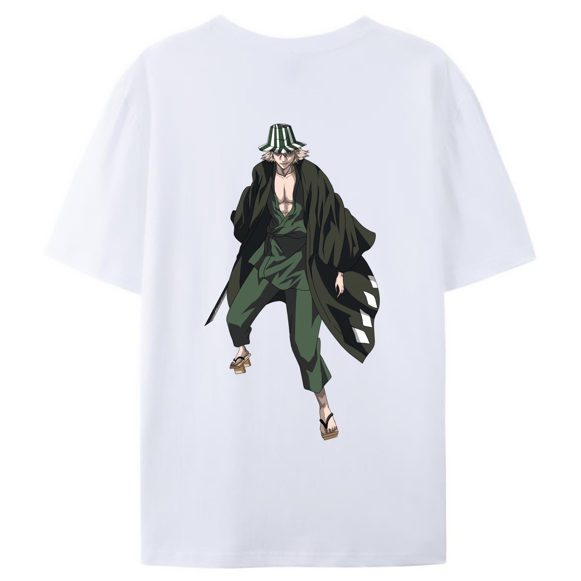 （画像用） "ブリーチ 浦原 喜助（うらはら きすけ） BLEACH Urahara Kisuke " レディース半袖Tシャツ(バックプリント)