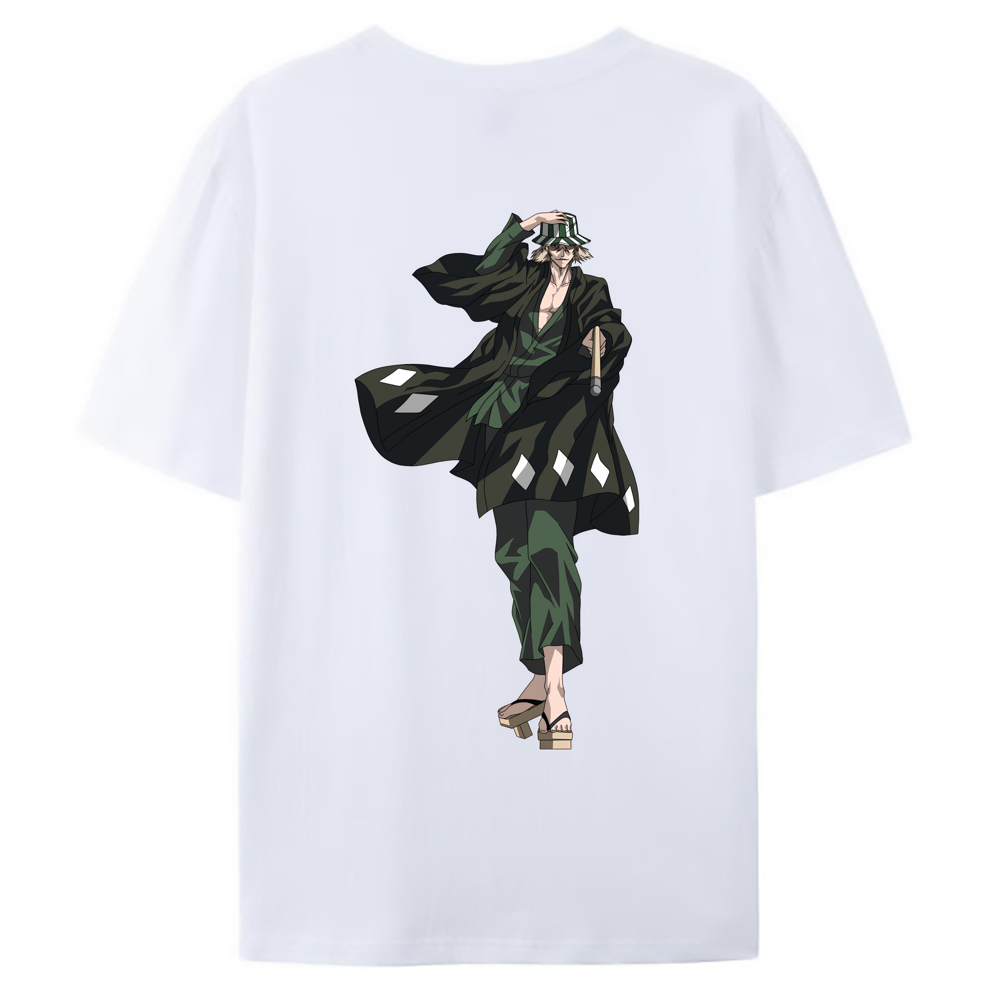 （画像用） "ブリーチ 浦原 喜助（うらはら きすけ） BLEACH Urahara Kisuke " レディース半袖Tシャツ(バックプリント)