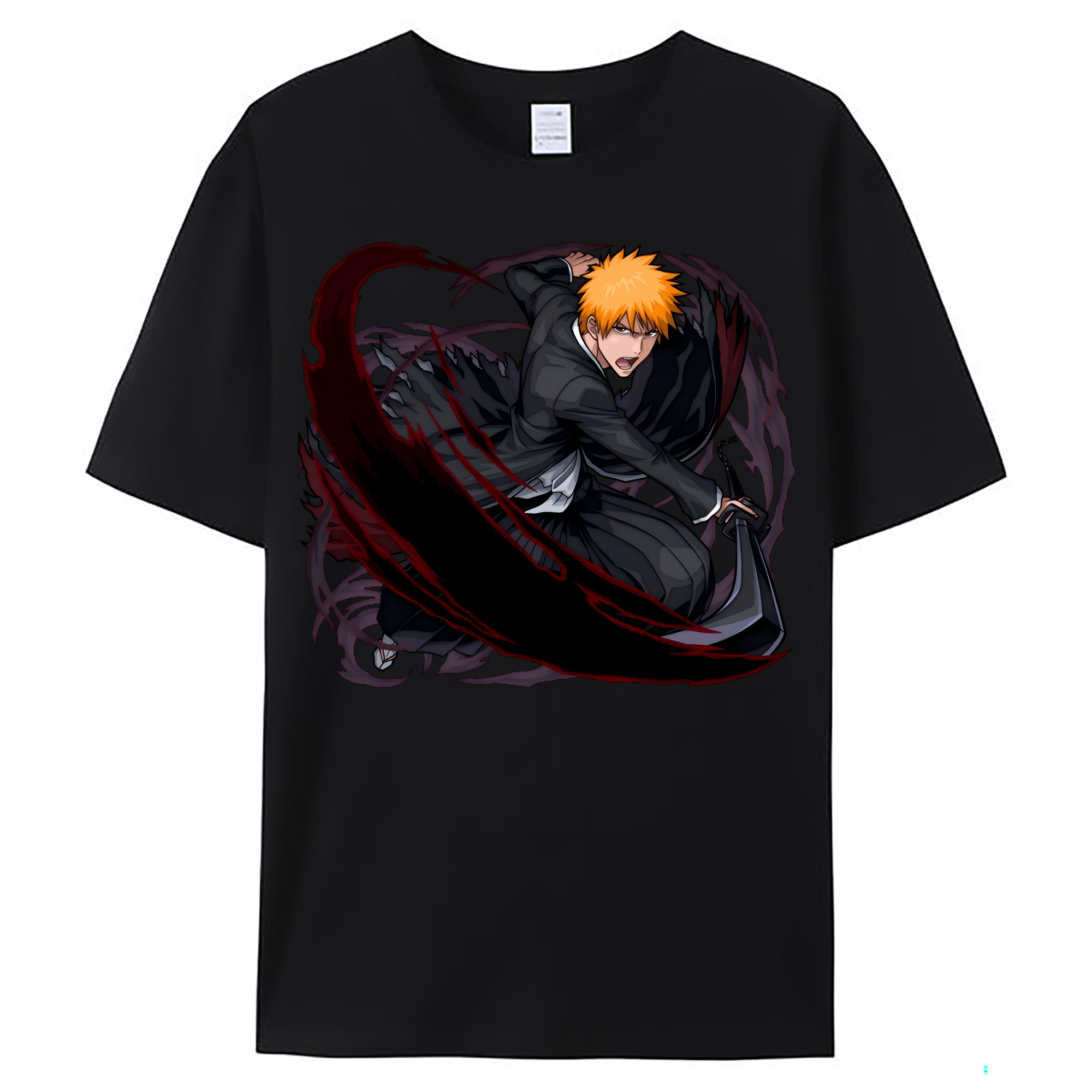 （画像用） ブリーチ 黒崎一護（くろさき いちご）BLEACH Kurosaki Ichigo レディースカジュアルプリントTシャツ（綿100％）