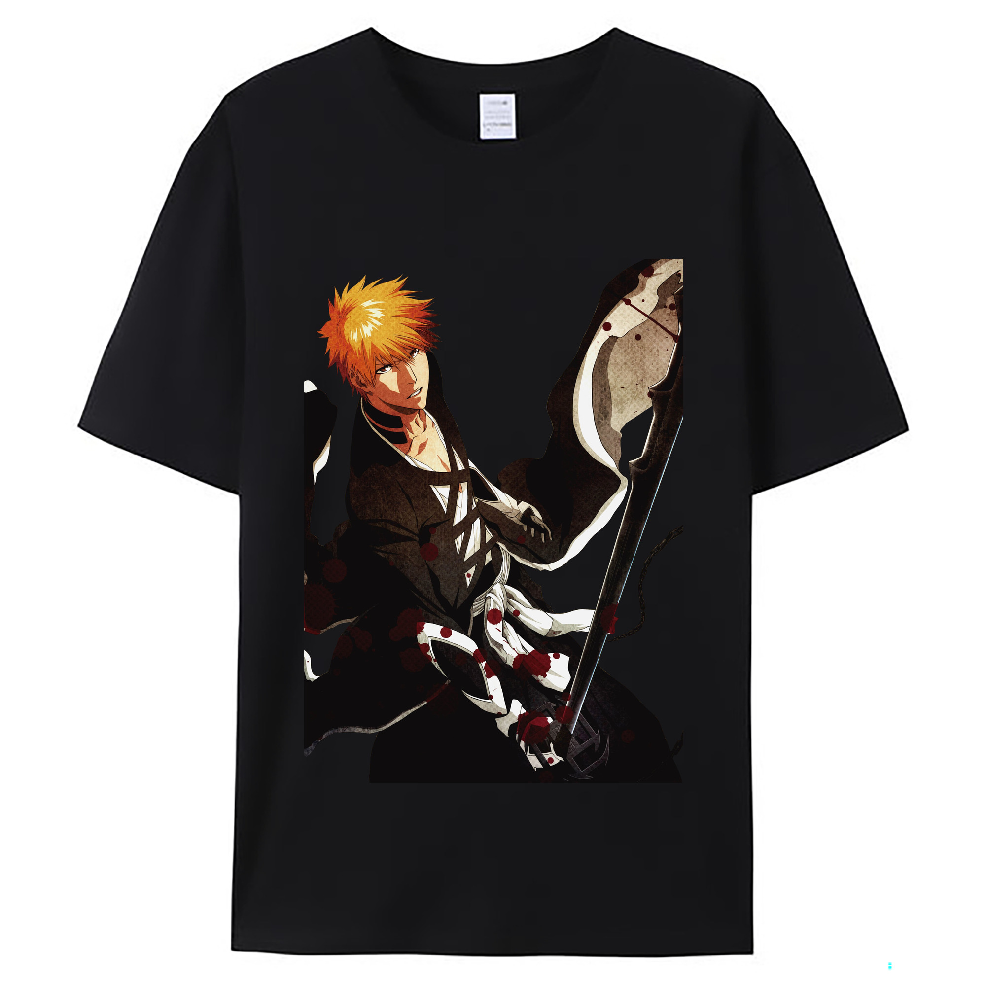 （画像用） ブリーチ 黒崎一護（くろさき いちご）BLEACH Kurosaki Ichigo レディースカジュアルプリントTシャツ（綿100％）