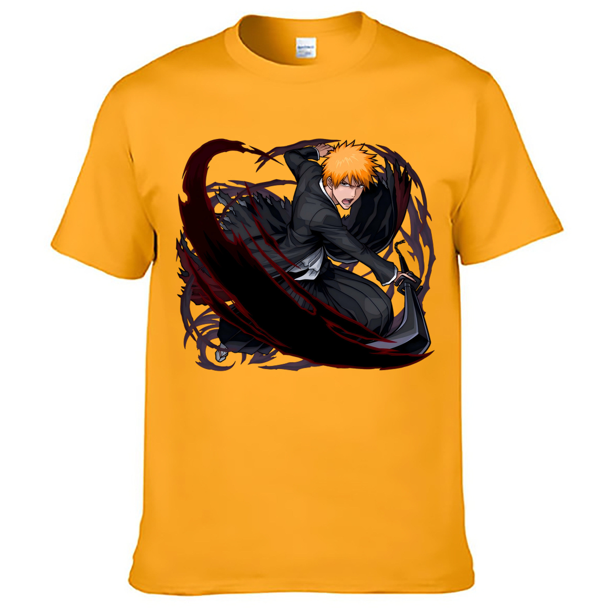 （画像用） ブリーチ 黒崎一護（くろさき いちご）BLEACH Kurosaki Ichigo レディースカジュアルプリントTシャツ（綿100％）