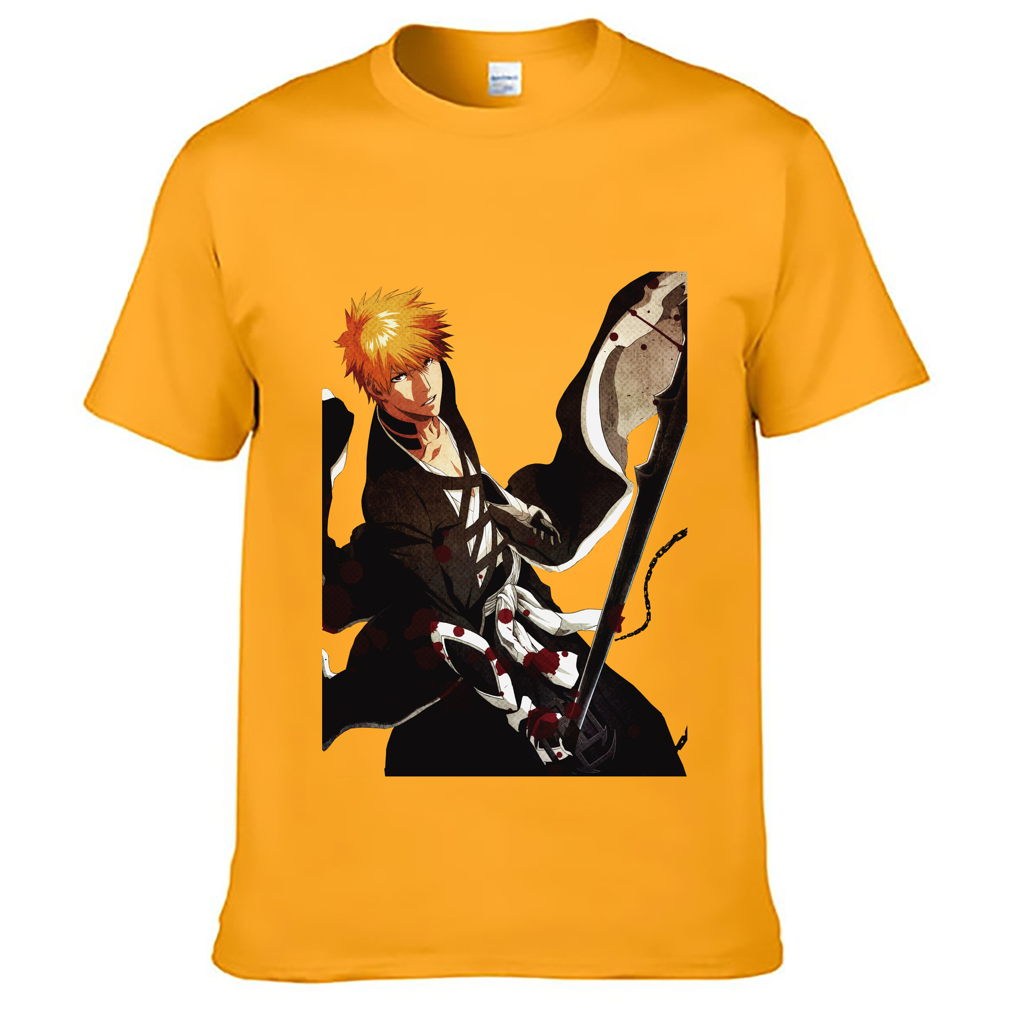 （画像用） ブリーチ 黒崎一護（くろさき いちご）BLEACH Kurosaki Ichigo レディースカジュアルプリントTシャツ（綿100％）
