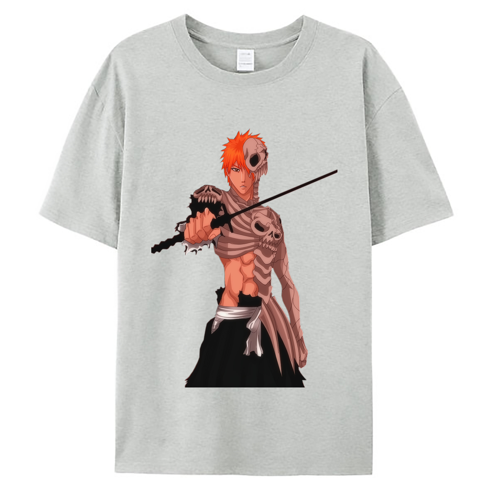 （画像用） ブリーチ 黒崎一護（くろさき いちご）BLEACH Kurosaki Ichigo レディースカジュアルプリントTシャツ（綿100％）