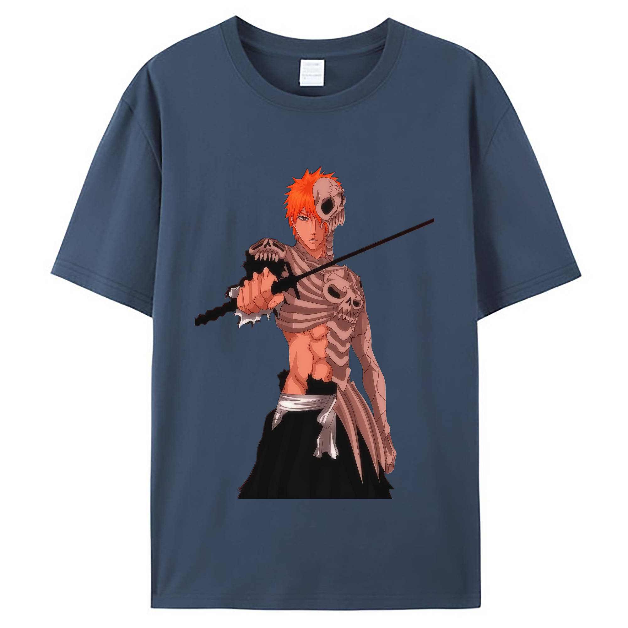（画像用） ブリーチ 黒崎一護（くろさき いちご）BLEACH Kurosaki Ichigo レディースカジュアルプリントTシャツ（綿100％）