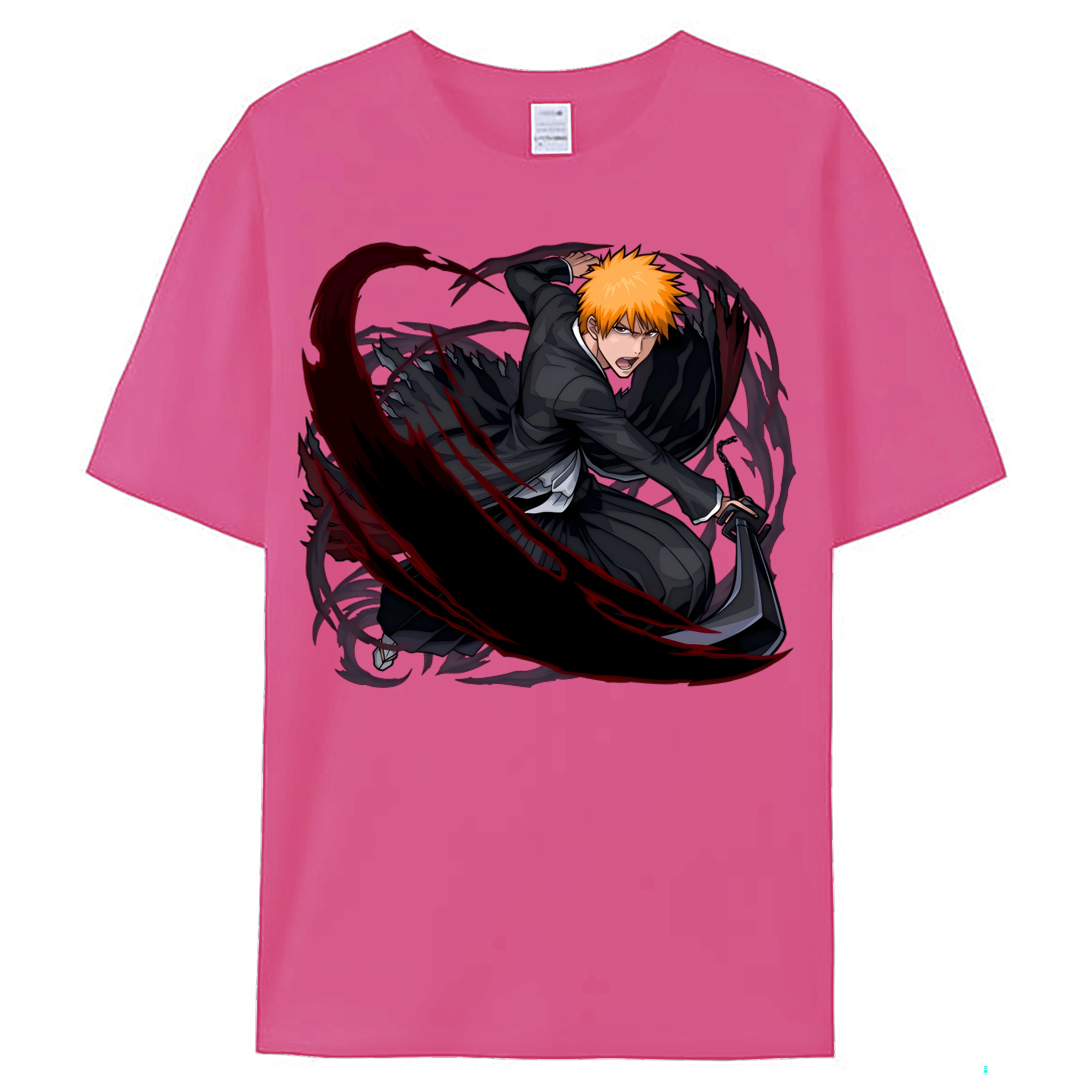 （画像用） ブリーチ 黒崎一護（くろさき いちご）BLEACH Kurosaki Ichigo レディースカジュアルプリントTシャツ（綿100％）