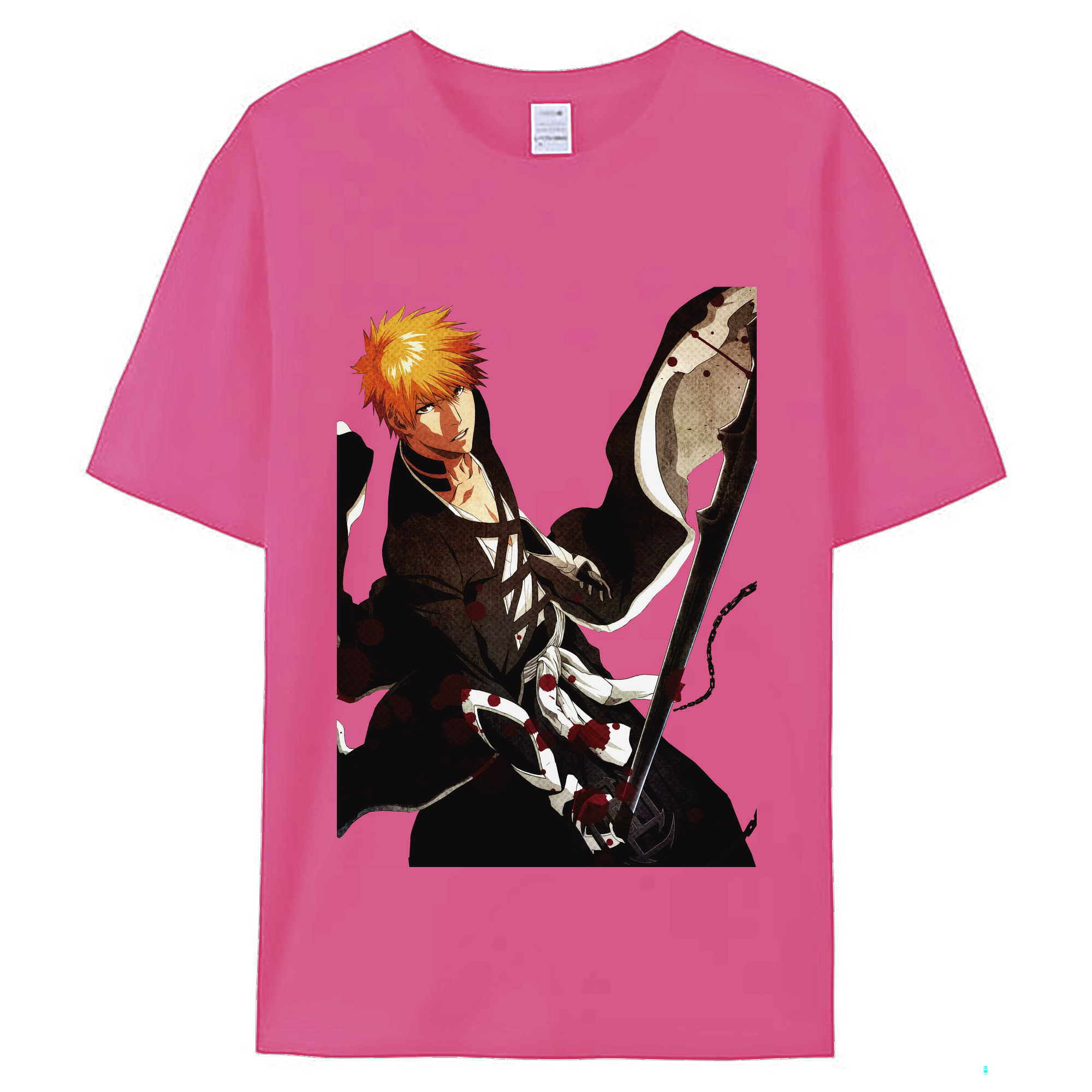（画像用） ブリーチ 黒崎一護（くろさき いちご）BLEACH Kurosaki Ichigo レディースカジュアルプリントTシャツ（綿100％）