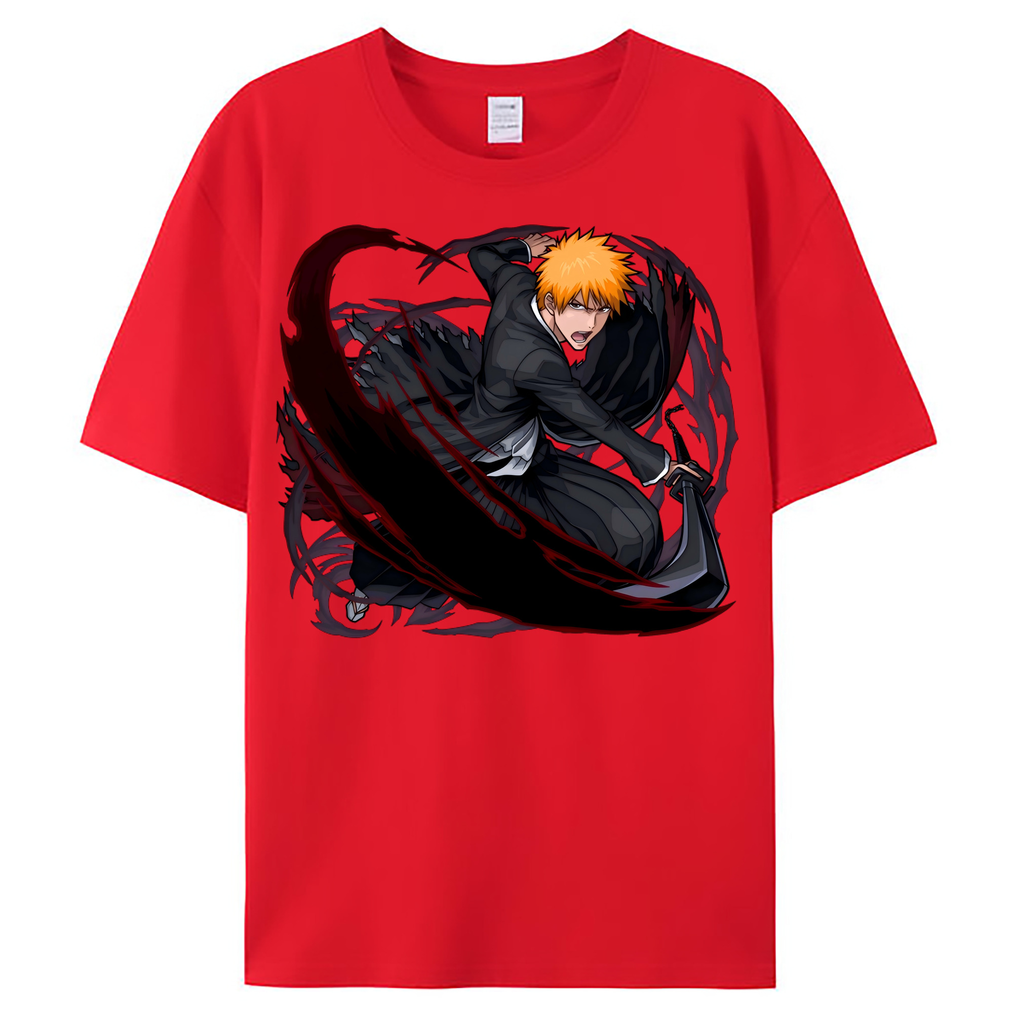 （画像用） ブリーチ 黒崎一護（くろさき いちご）BLEACH Kurosaki Ichigo レディースカジュアルプリントTシャツ（綿100％）