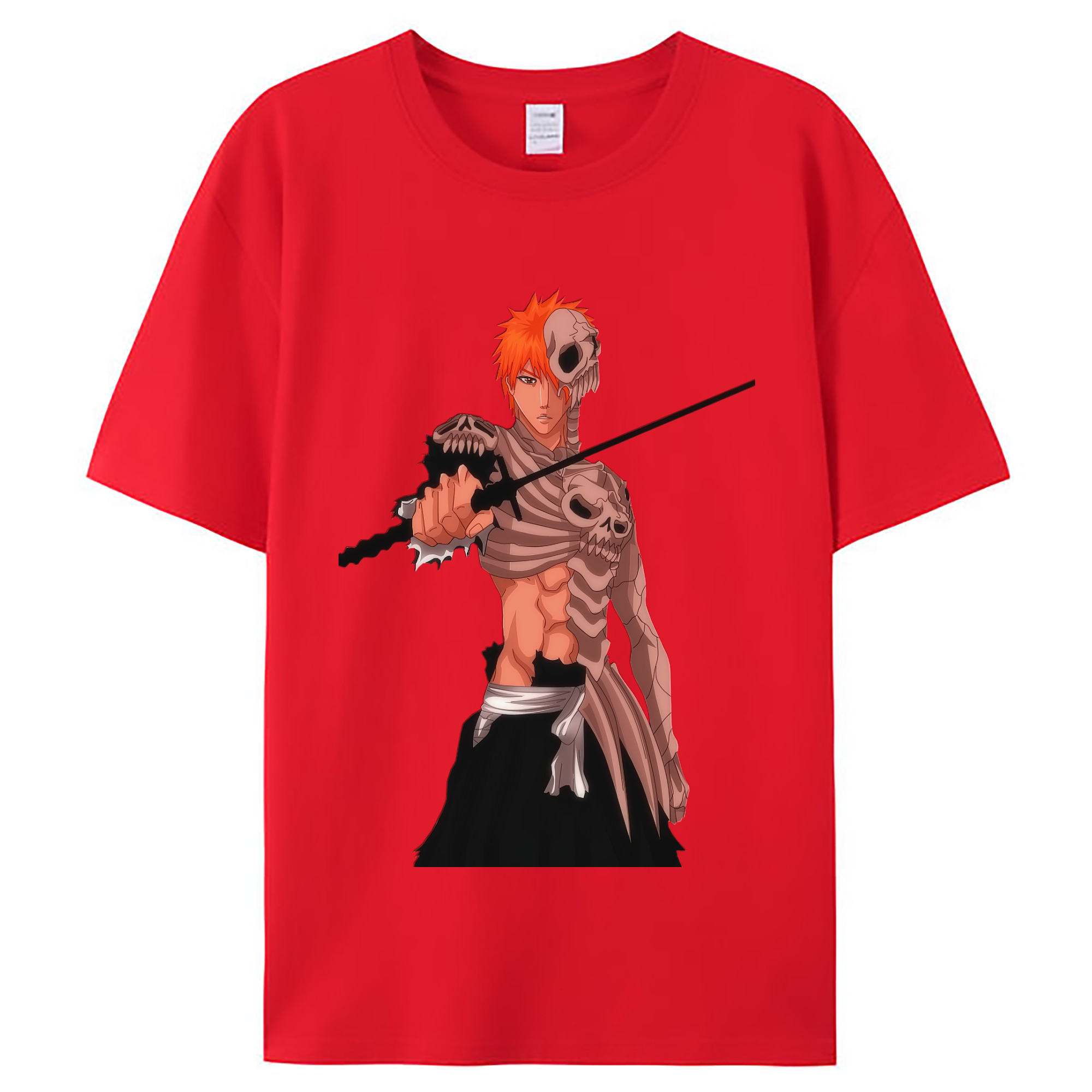 （画像用） ブリーチ 黒崎一護（くろさき いちご）BLEACH Kurosaki Ichigo レディースカジュアルプリントTシャツ（綿100％）