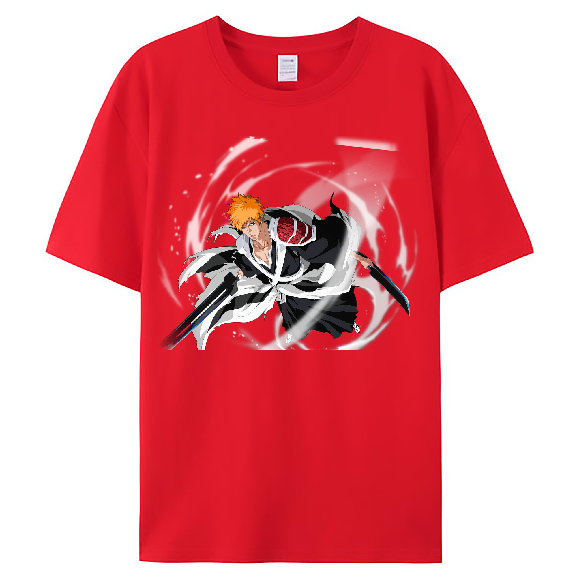 （画像用） ブリーチ 黒崎一護（くろさき いちご）BLEACH Kurosaki Ichigo レディースカジュアルプリントTシャツ（綿100％）