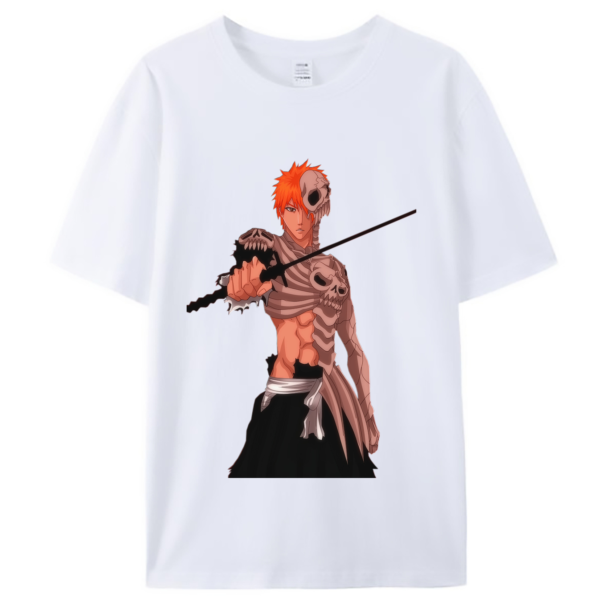 （画像用） ブリーチ 黒崎一護（くろさき いちご）BLEACH Kurosaki Ichigo レディースカジュアルプリントTシャツ（綿100％）