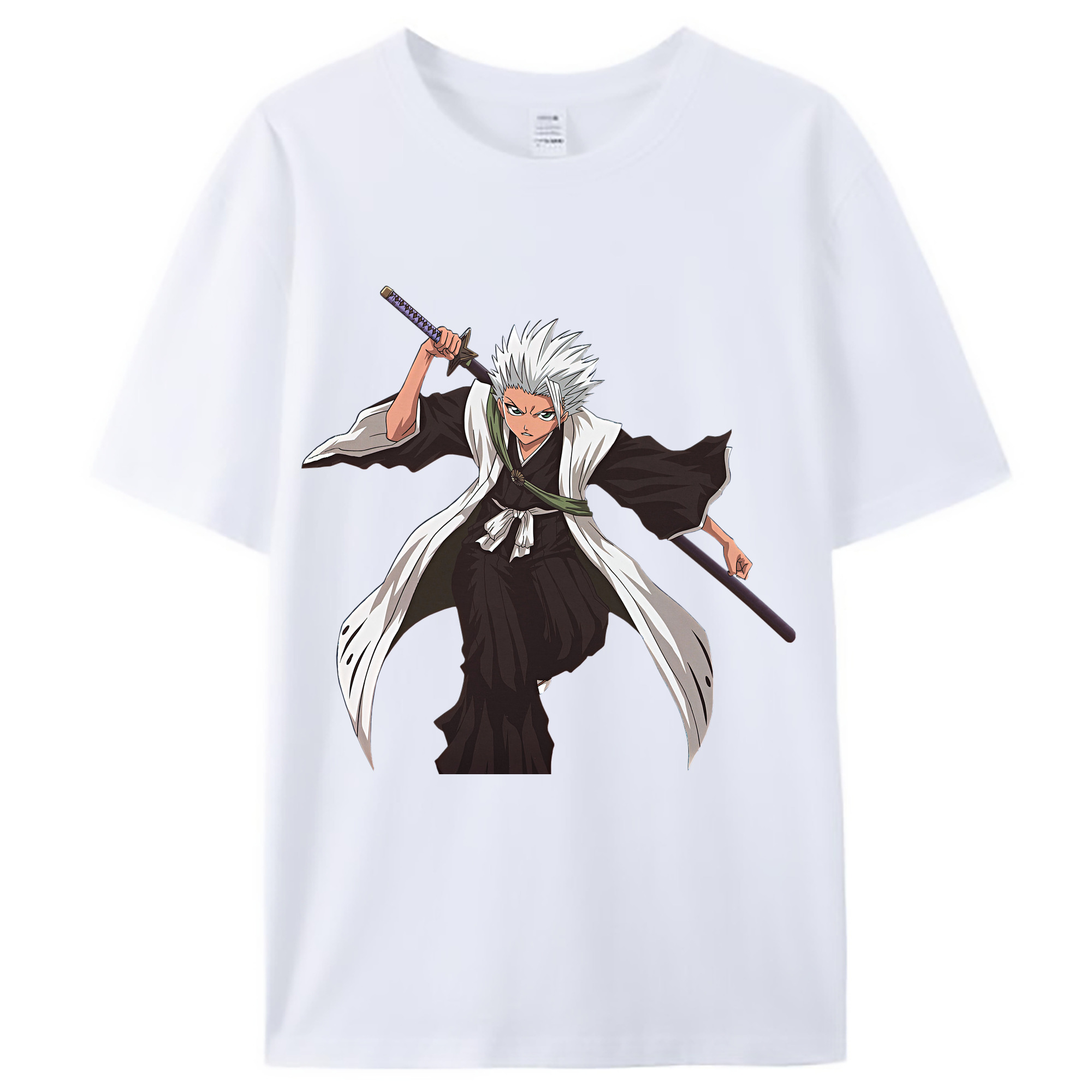 （画像用） ブリーチ 日番谷冬獅郎（ひつがや とうしろう） BLEACH Hitsugaya Toushirou レディースカジュアルプリントTシャツ（綿100％）