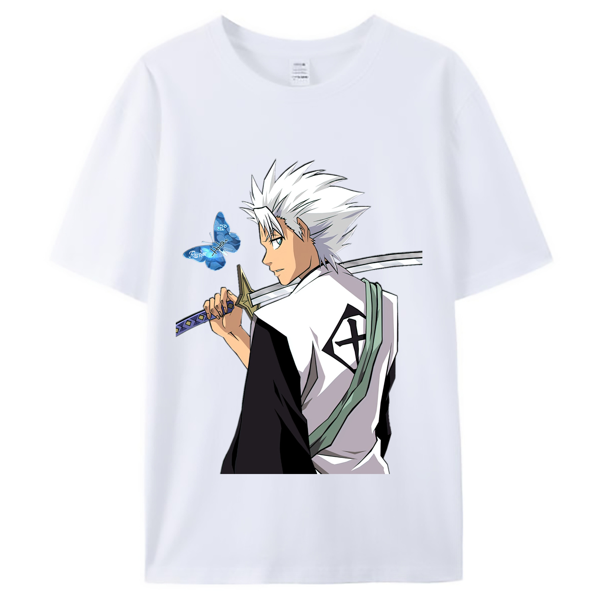 （画像用） ブリーチ 日番谷冬獅郎（ひつがや とうしろう） BLEACH Hitsugaya Toushirou レディースカジュアルプリントTシャツ（綿100％）