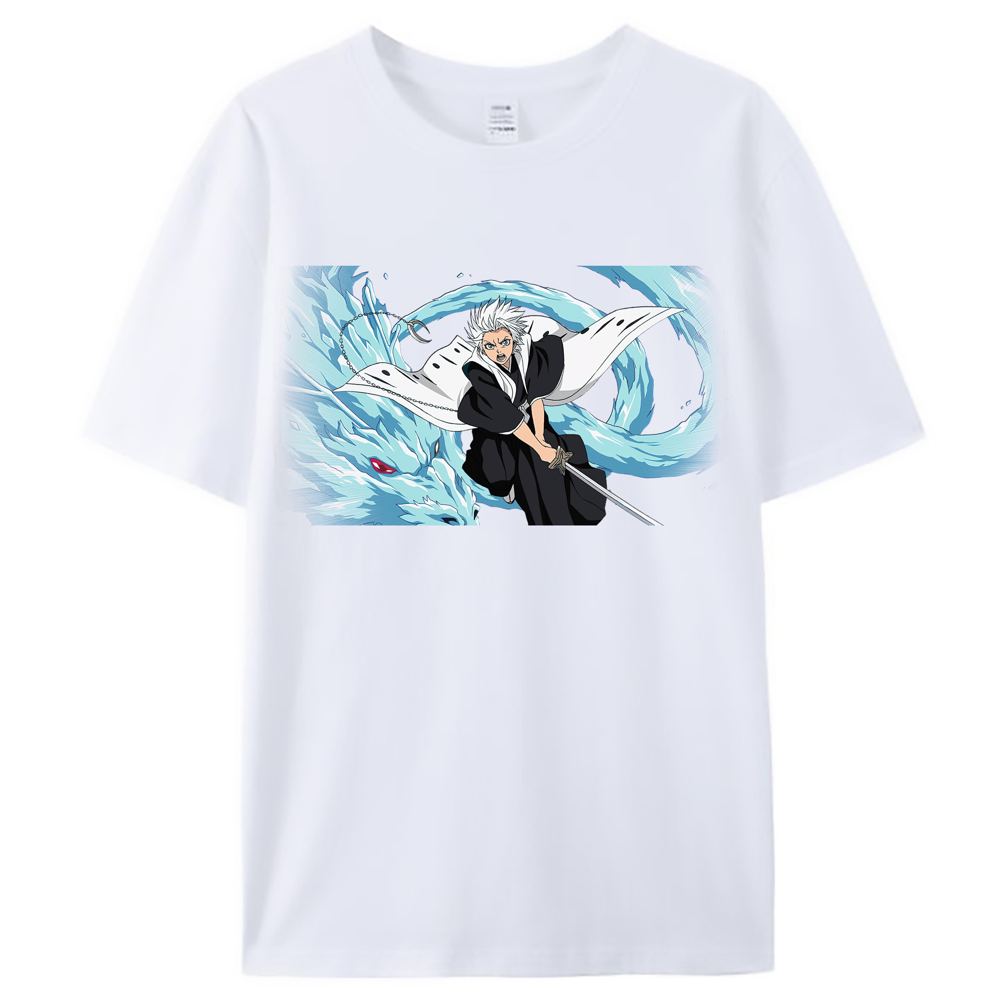 （画像用） ブリーチ 日番谷冬獅郎（ひつがや とうしろう） BLEACH Hitsugaya Toushirou レディースカジュアルプリントTシャツ（綿100％）