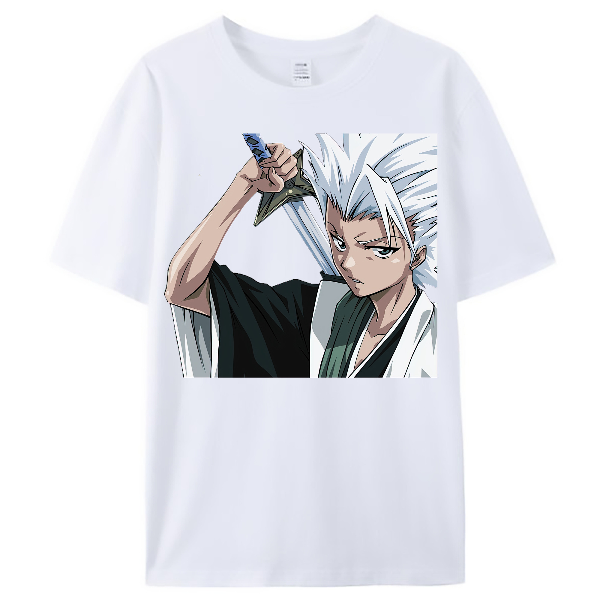 （画像用） ブリーチ 日番谷冬獅郎（ひつがや とうしろう） BLEACH Hitsugaya Toushirou レディースカジュアルプリントTシャツ（綿100％）