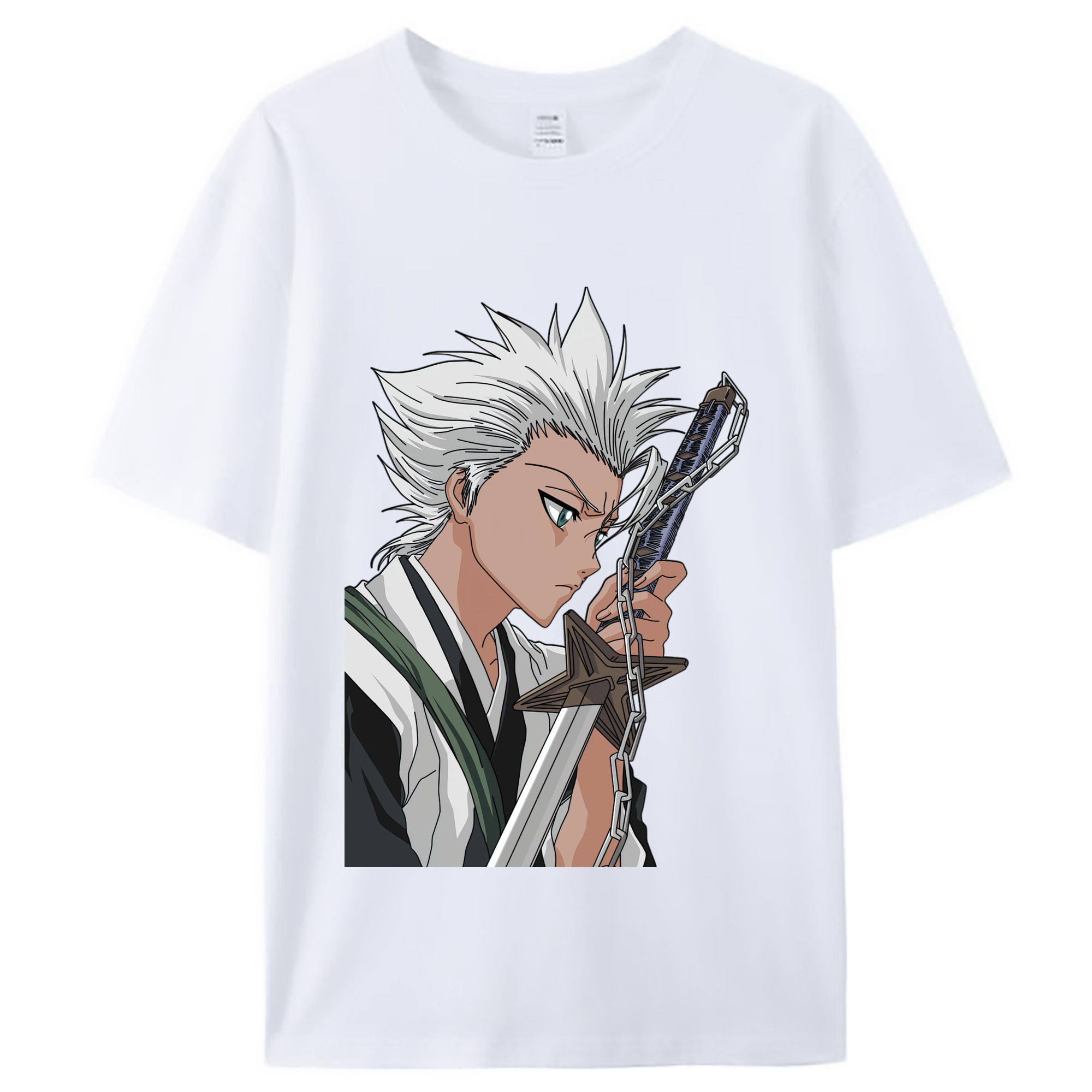 （画像用） ブリーチ 日番谷冬獅郎（ひつがや とうしろう） BLEACH Hitsugaya Toushirou レディースカジュアルプリントTシャツ（綿100％）
