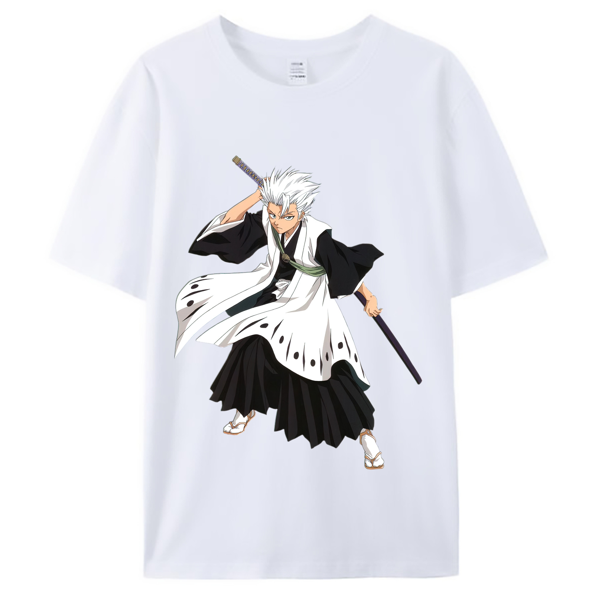 （画像用） ブリーチ 日番谷冬獅郎（ひつがや とうしろう） BLEACH Hitsugaya Toushirou レディースカジュアルプリントTシャツ（綿100％）