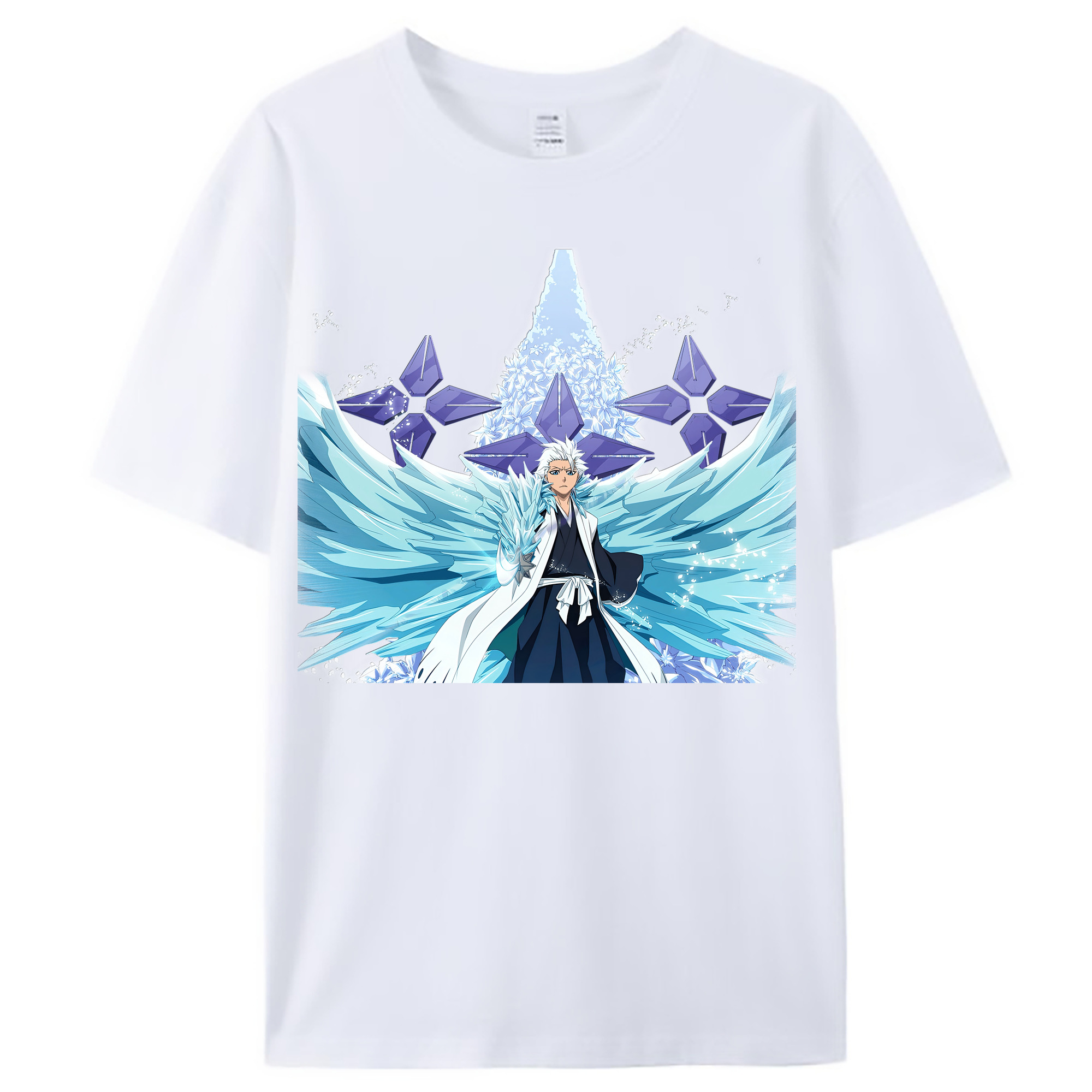 （画像用） ブリーチ 日番谷冬獅郎（ひつがや とうしろう） BLEACH Hitsugaya Toushirou レディースカジュアルプリントTシャツ（綿100％）