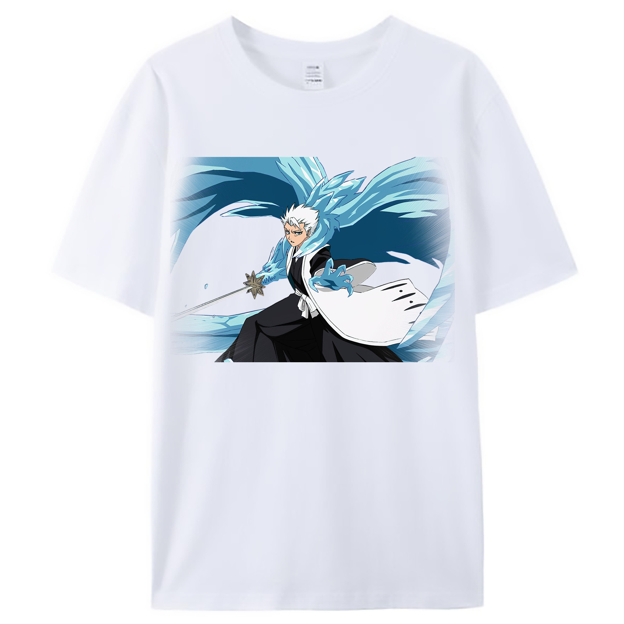 （画像用） ブリーチ 日番谷冬獅郎（ひつがや とうしろう） BLEACH Hitsugaya Toushirou レディースカジュアルプリントTシャツ（綿100％）